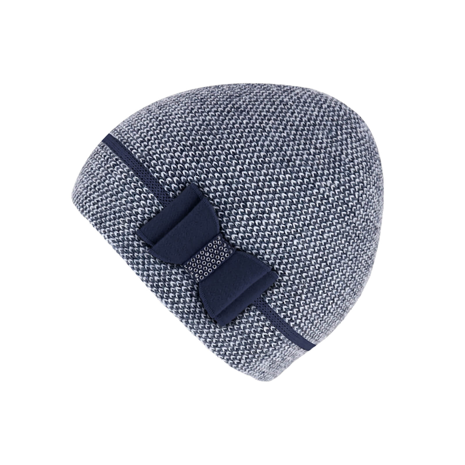 Fiebig Strickmütze Wolle melange mit Schleife