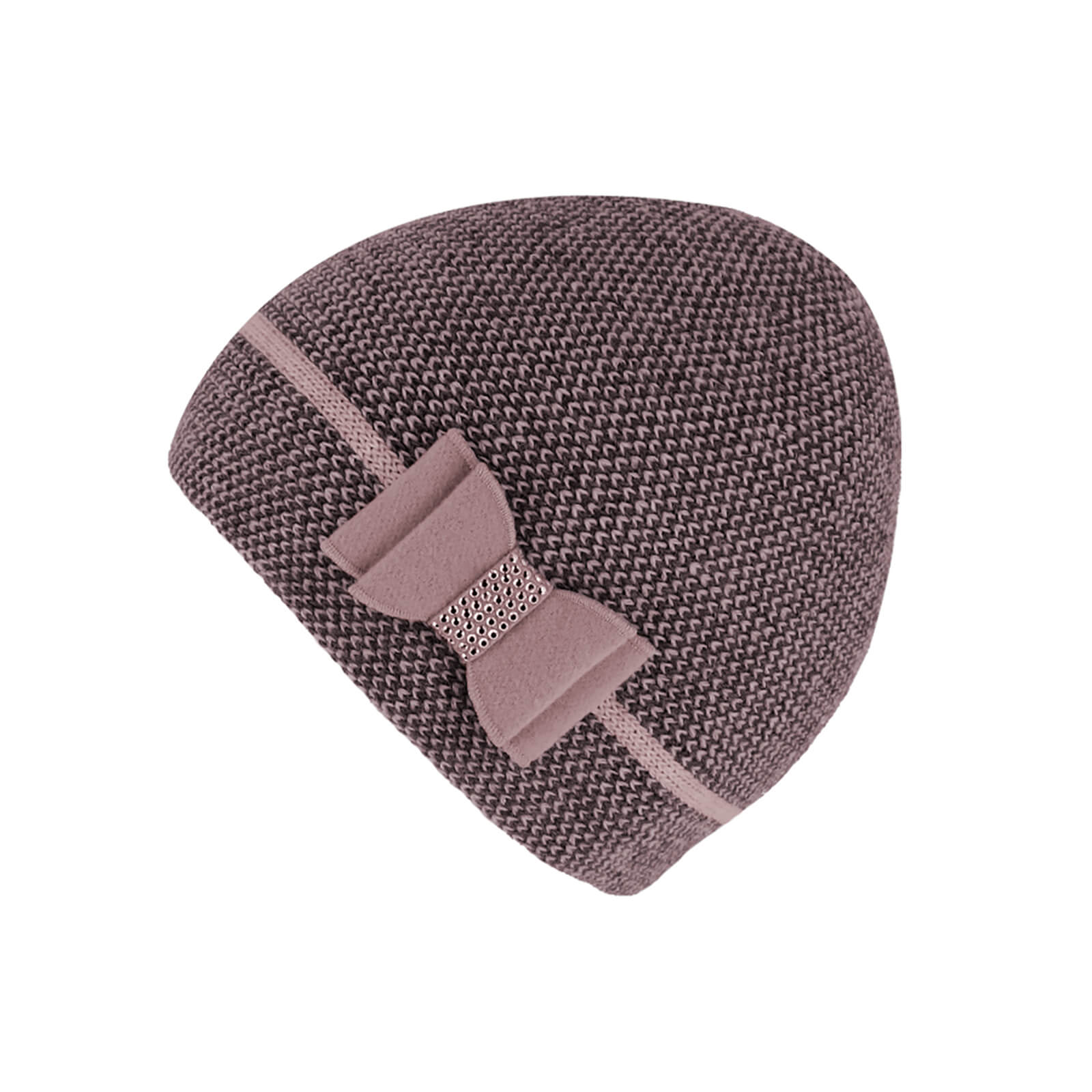 Fiebig Strickmütze Wolle melange mit Schleife