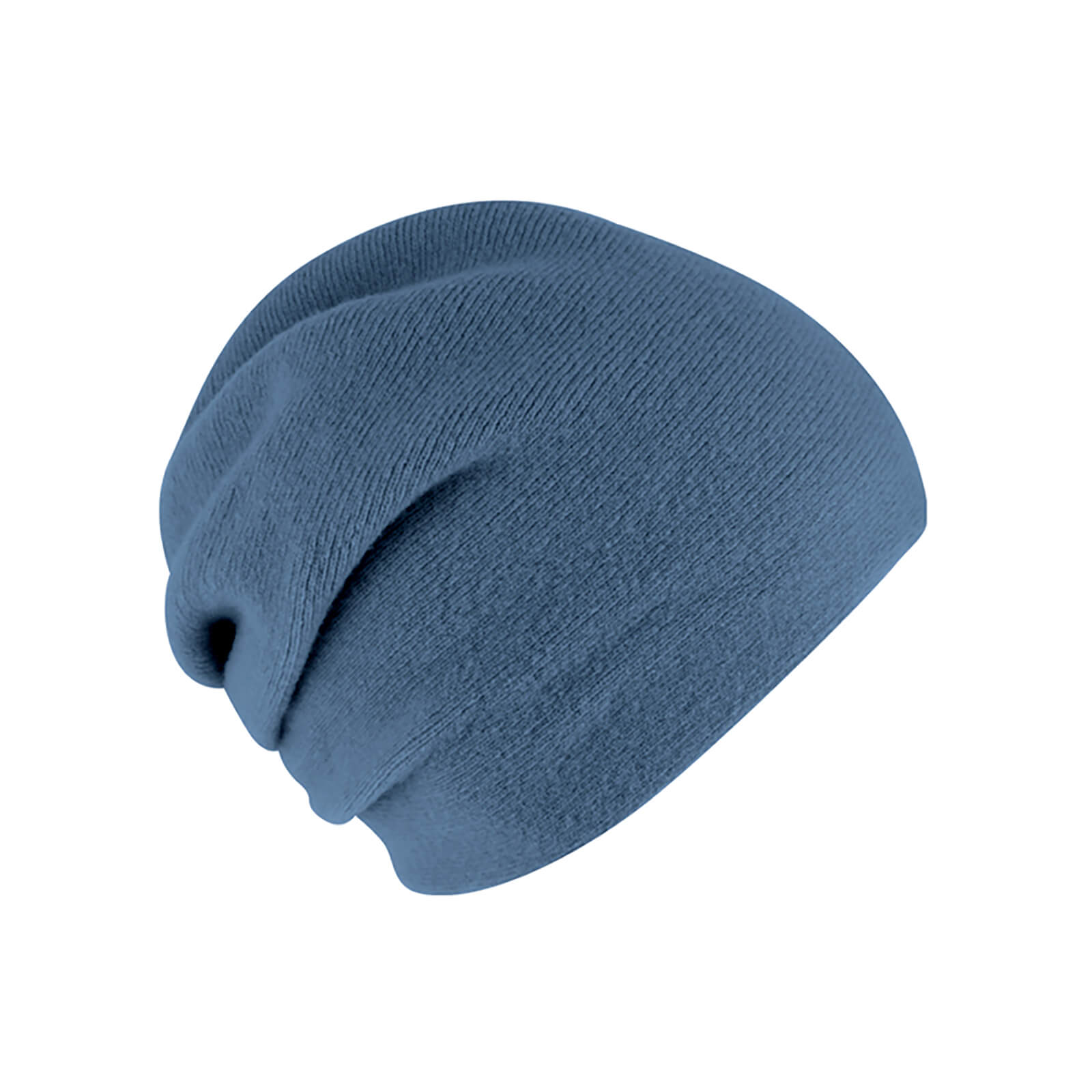 Fiebig Strickmütze Beanie Wolle uni einlagig mit Raffung