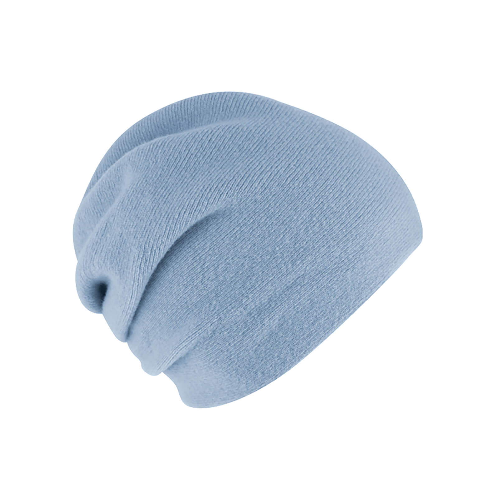 Fiebig Strickmütze Beanie Wolle uni einlagig mit Raffung
