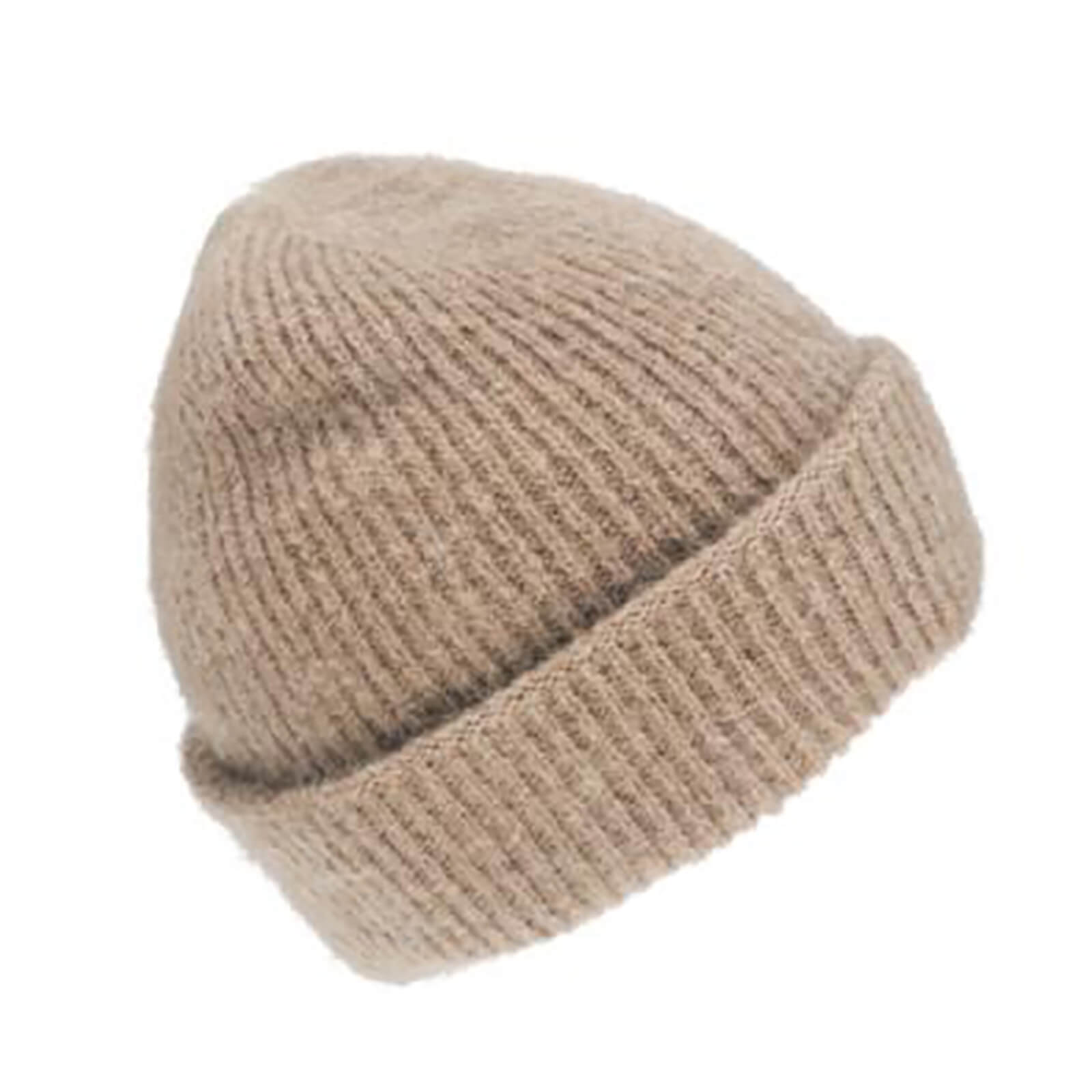 Fiebig Strickmütze Mohair uni mit Umschlag
