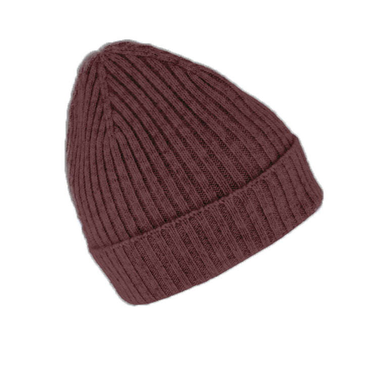 Fiebig Strick Beanie Kaschmir uni – Bordeaux