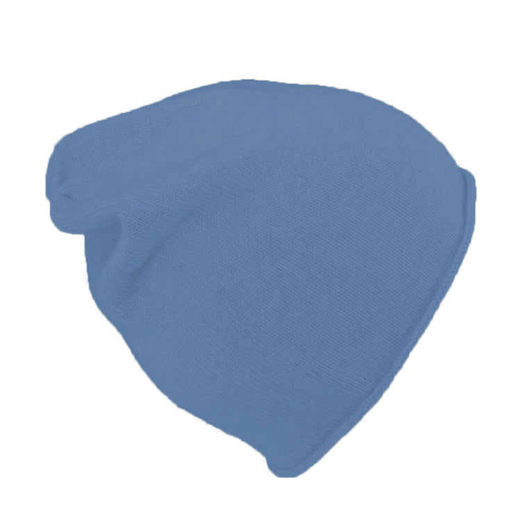 Fiebig Strick Beanie Kaschmir Rollrand uni – Jeansblau