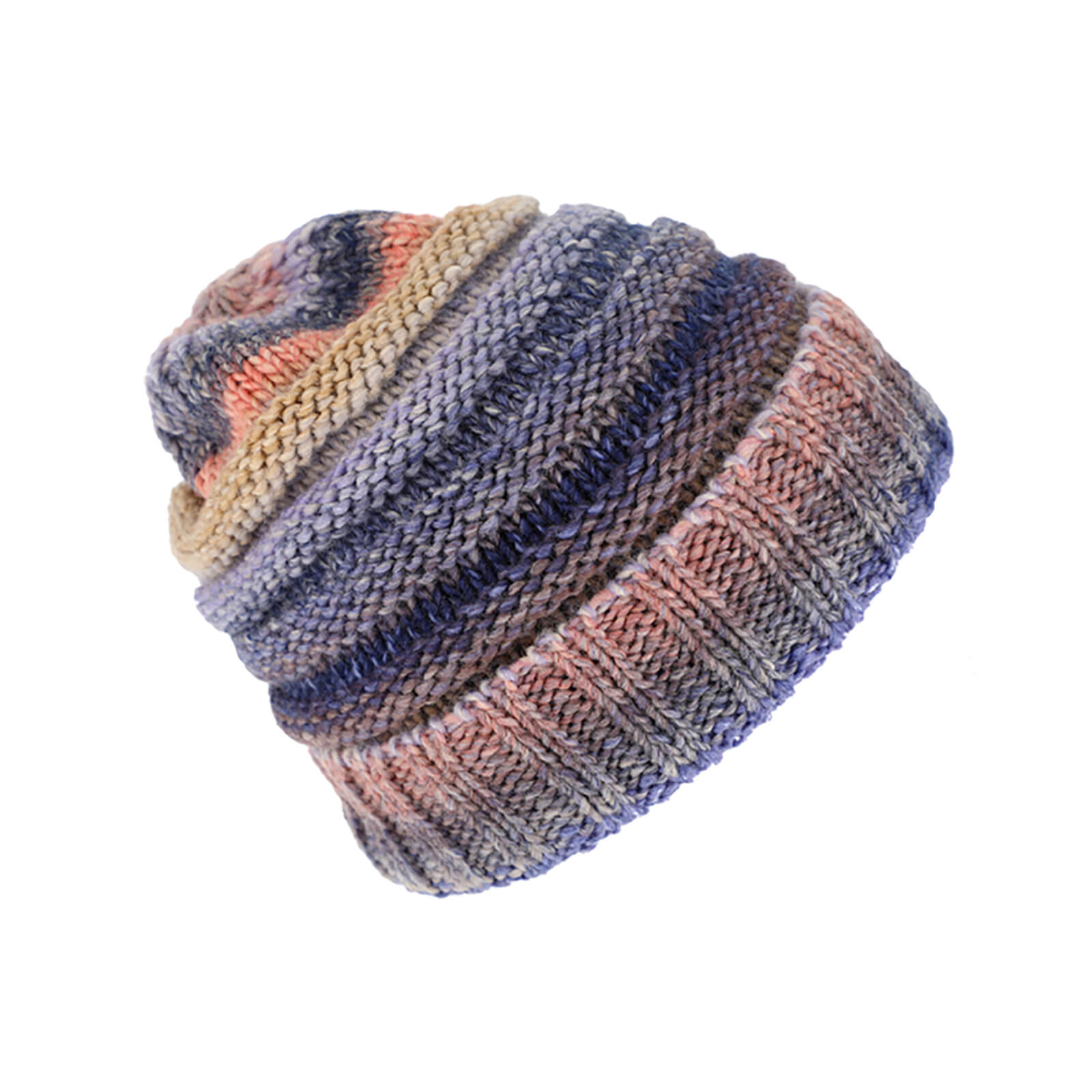 Fiebig Strickmütze mit Umschlag Wolle melange