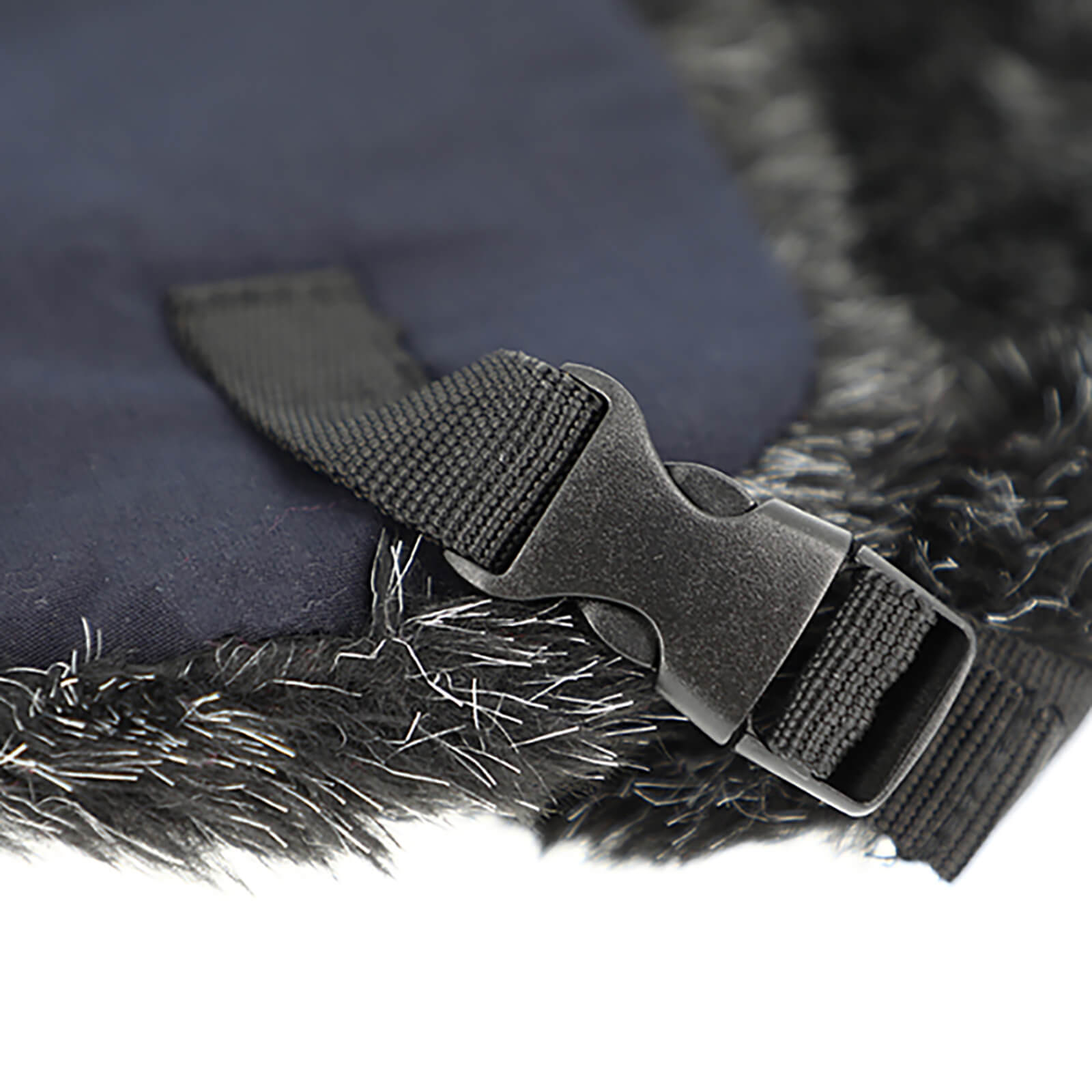 Fiebig Chapka uni mit Kunstfell Marineblau