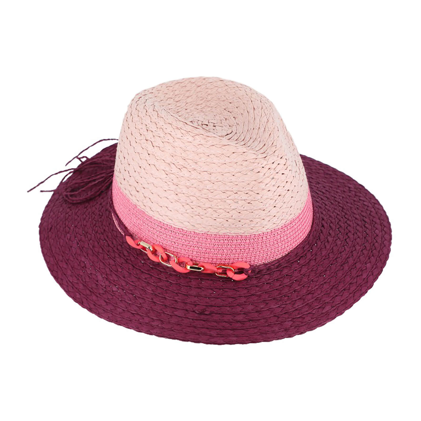 Fiebig Papierhut Traveller dreifarbig mit Kettendekor Cassis