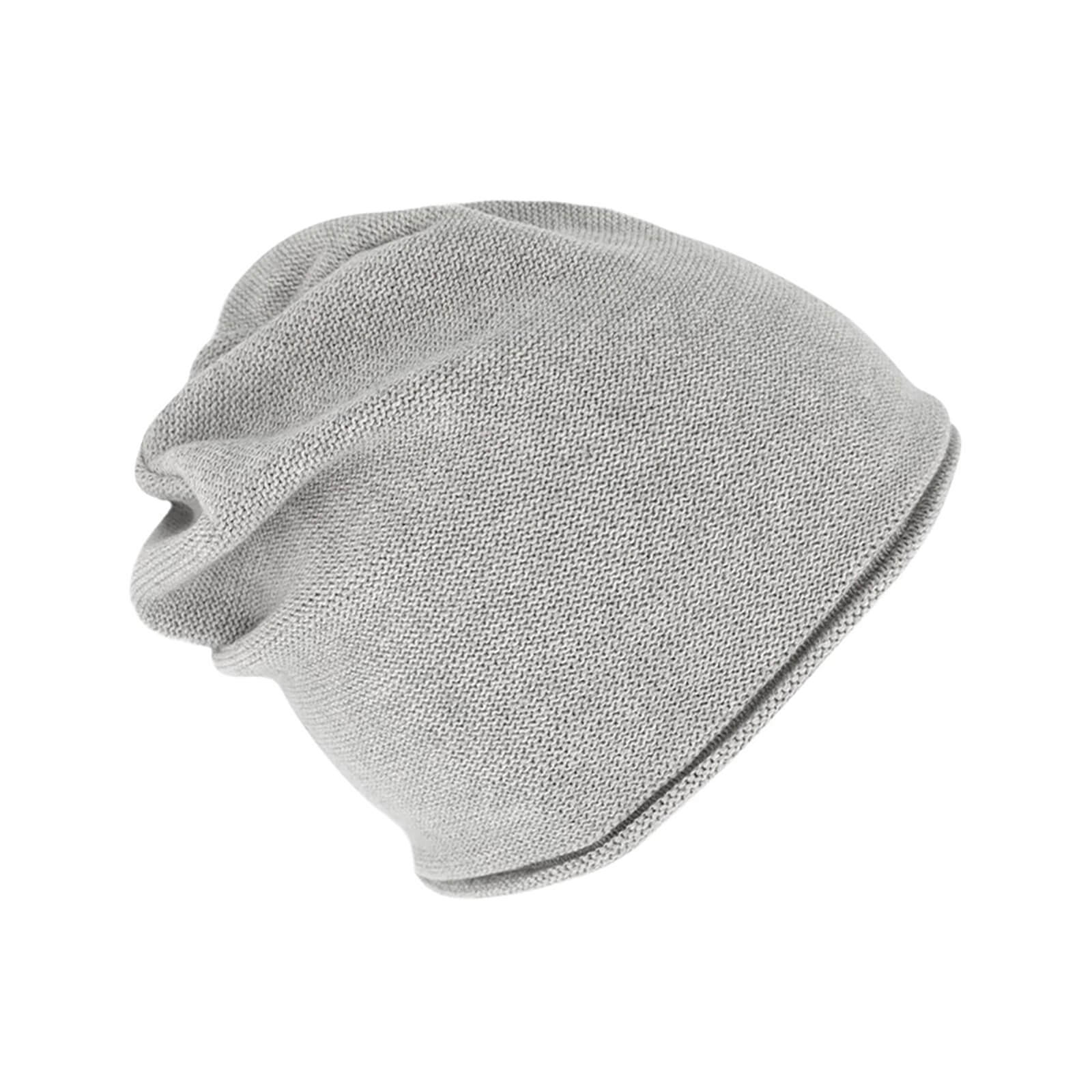 Fiebig Strickmütze Beanie Baumwolle uni mit Rollrand GOTS