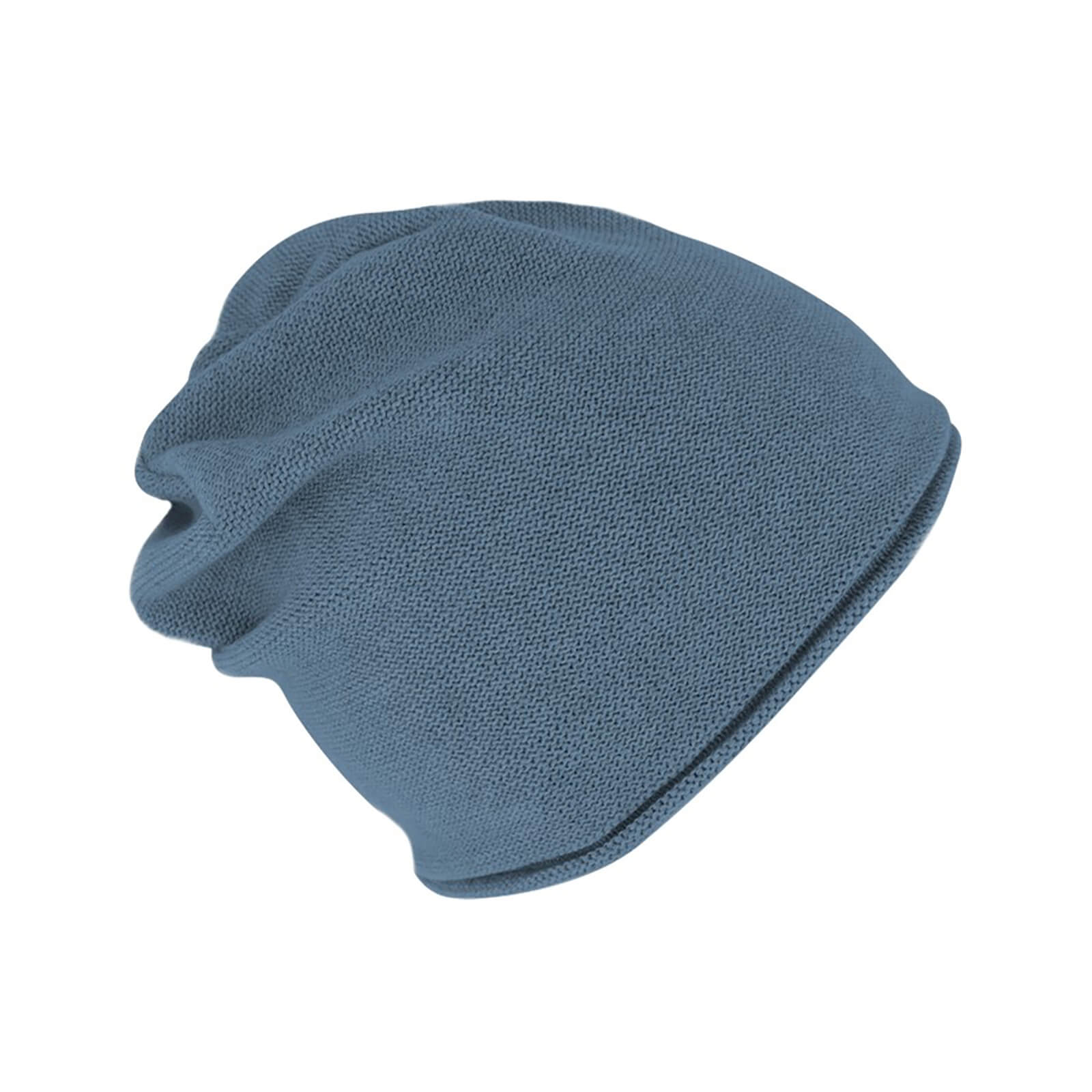 Fiebig Strickmütze Beanie Baumwolle uni mit Rollrand GOTS