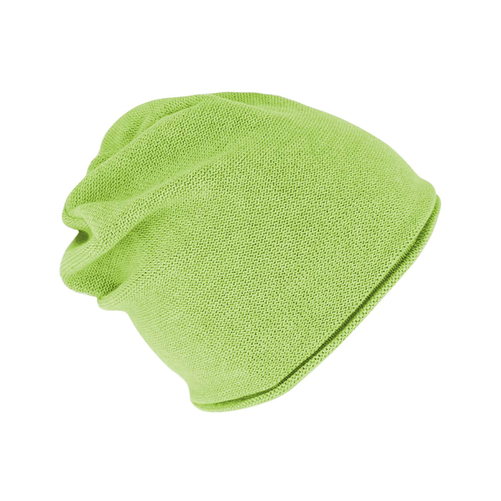 Fiebig Strickmütze Beanie Baumwolle uni mit Rollrand GOTS