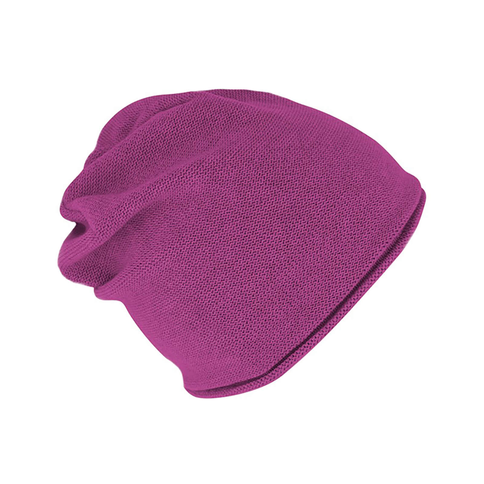 Fiebig Strickmütze Beanie Baumwolle uni mit Rollrand GOTS