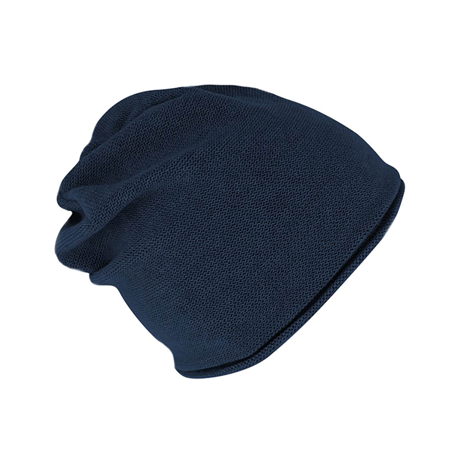 Fiebig Strickmütze Beanie Baumwolle uni mit Rollrand GOTS