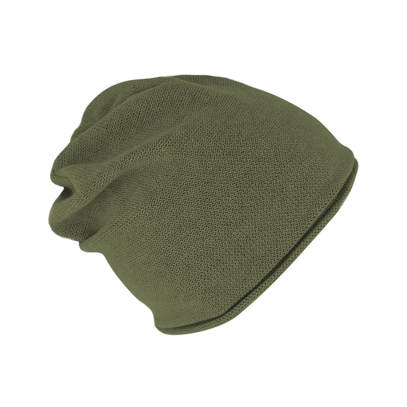 Fiebig Strickmütze Beanie Baumwolle uni mit Rollrand GOTS