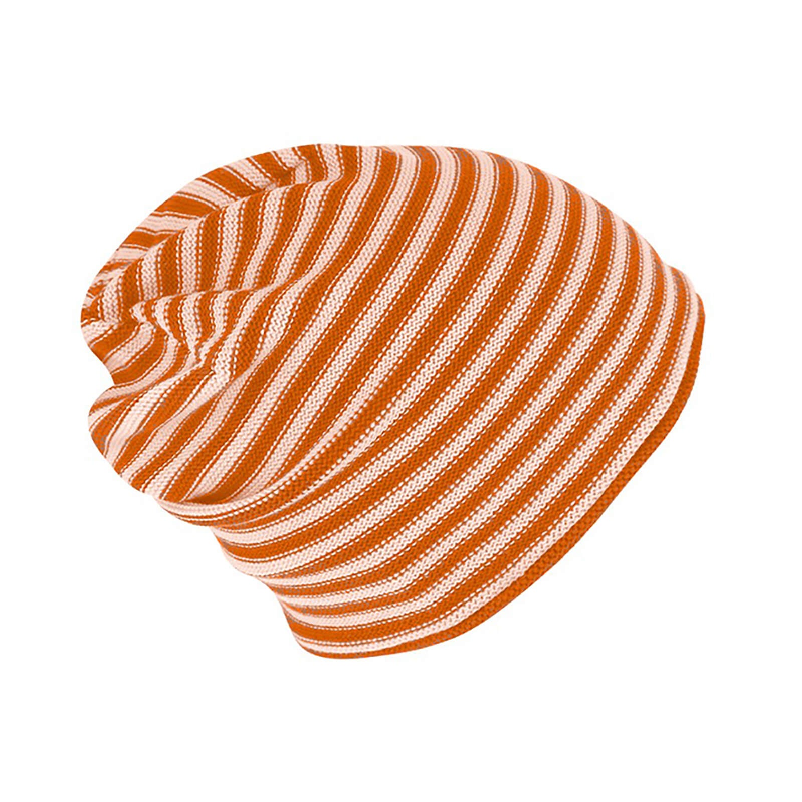 Fiebig Strickmütze Beanie Baumwolle gestreift mit Rollrand GOTS