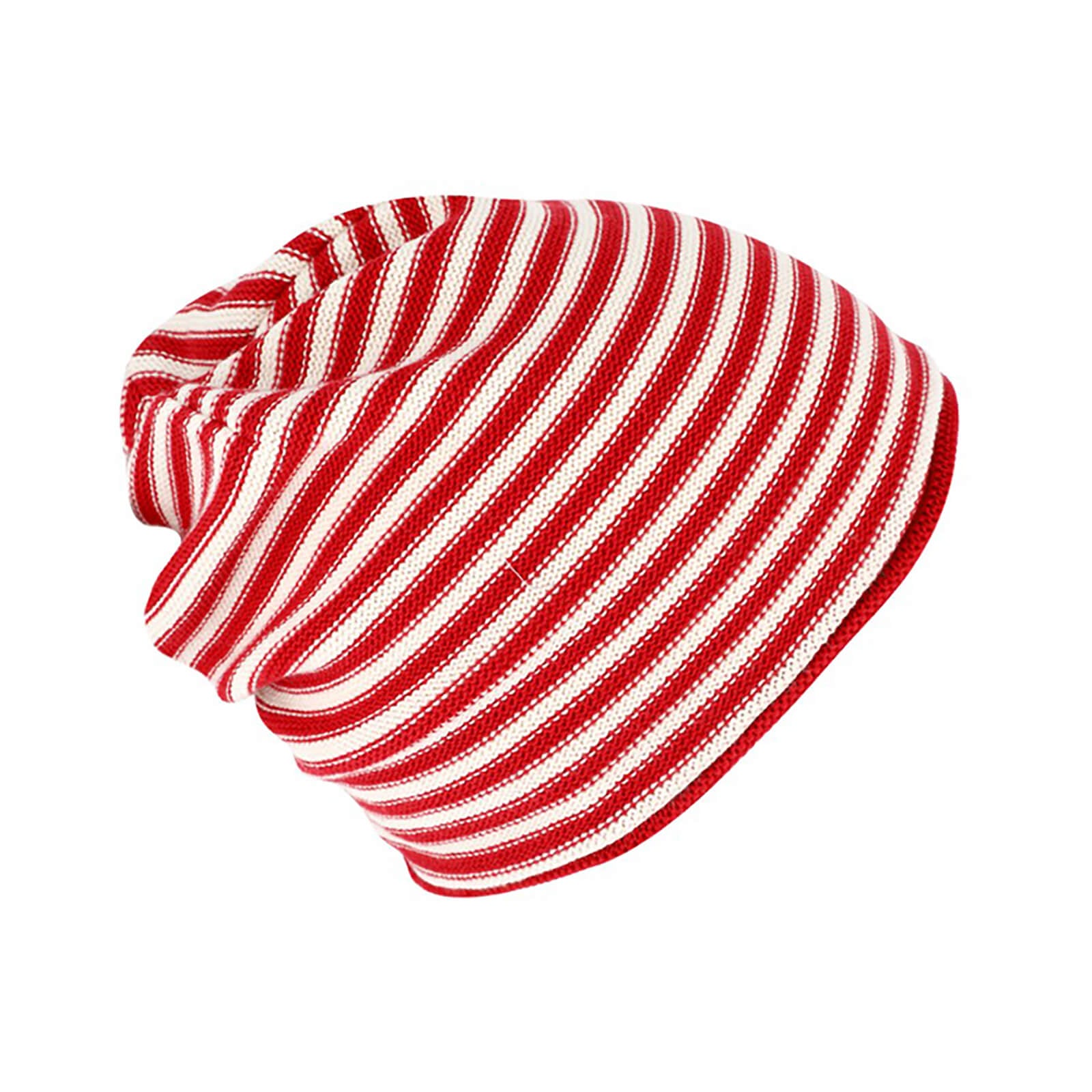 Fiebig Strickmütze Beanie Baumwolle gestreift mit Rollrand GOTS