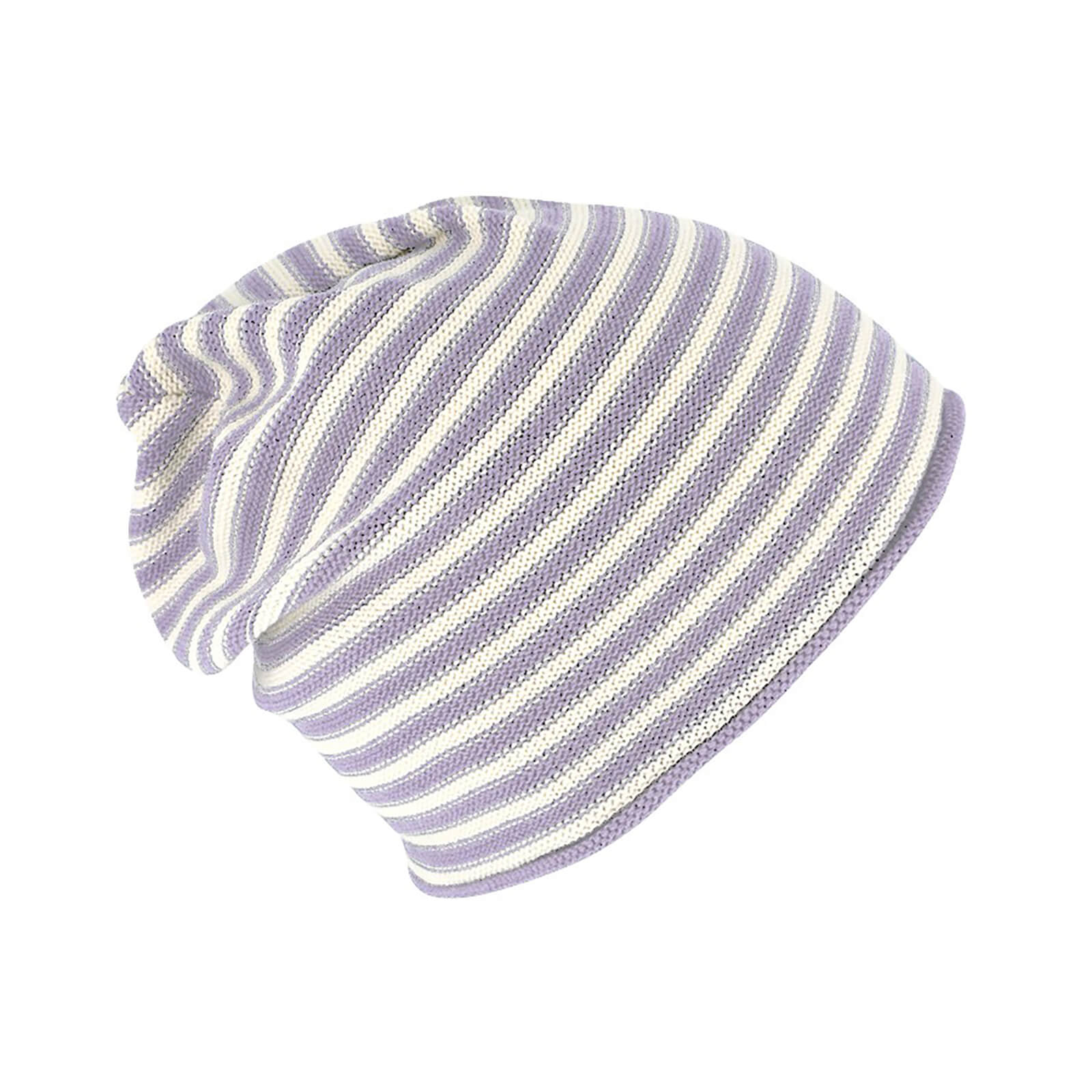 Fiebig Strickmütze Beanie Baumwolle gestreift mit Rollrand GOTS
