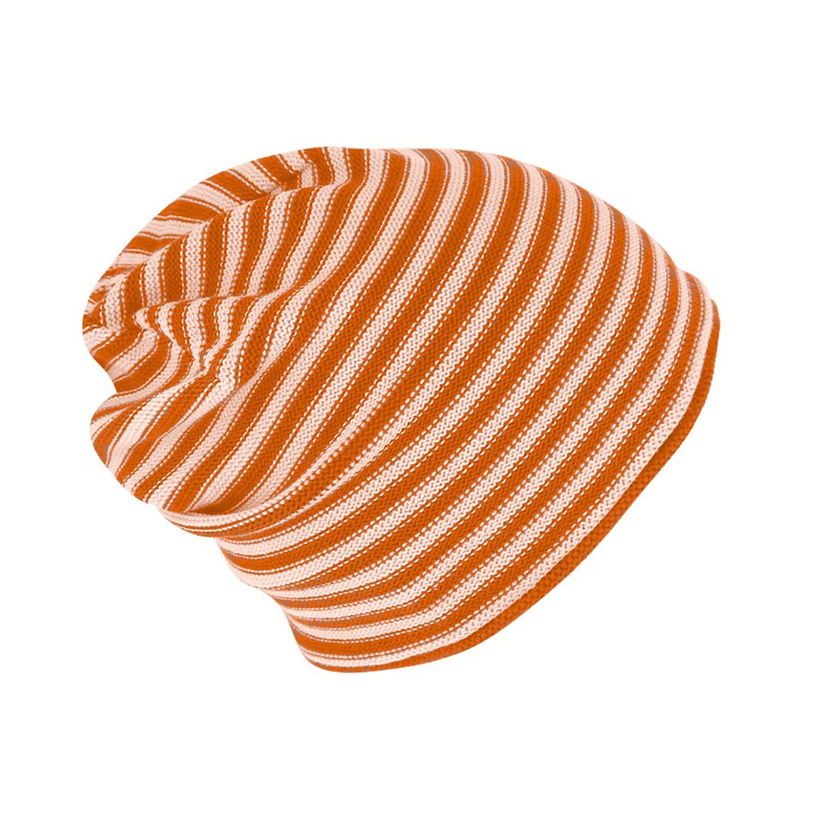Fiebig Strickmütze Beanie Baumwolle gestreift mit Rollrand GOTS