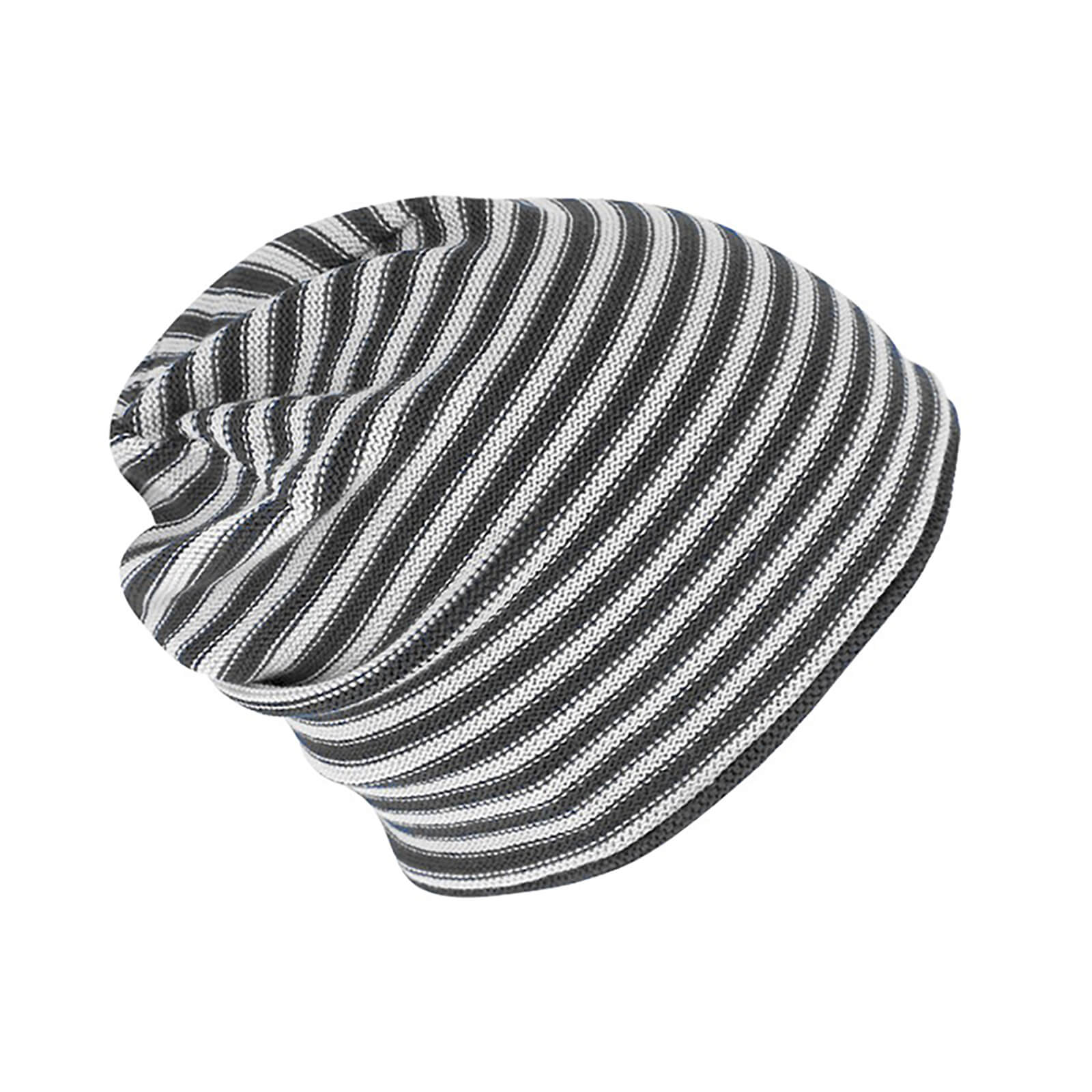 Fiebig Strickmütze Beanie Baumwolle gestreift mit Rollrand GOTS