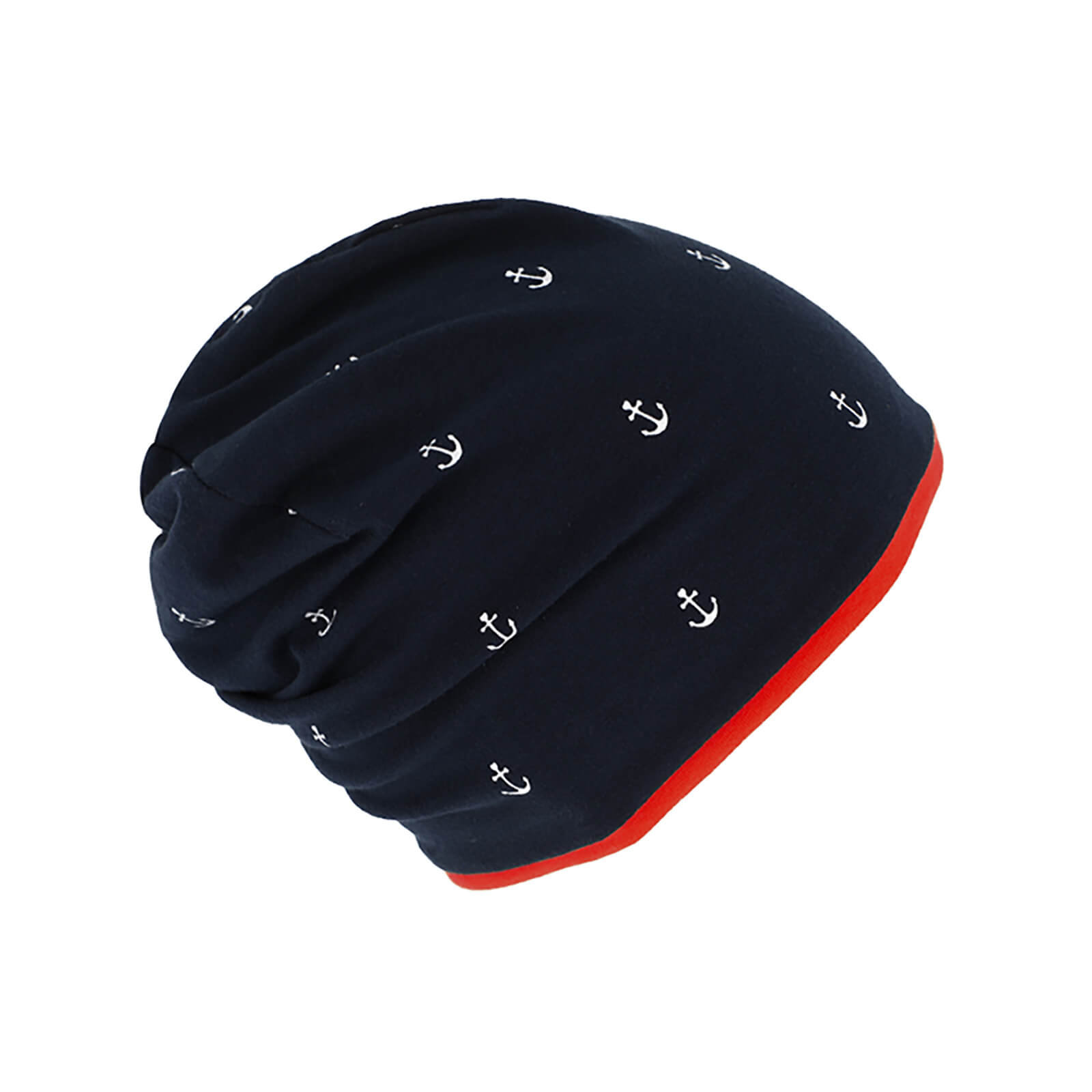 Fiebig Stoffmütze Beanie Jersey Anker wendbar
