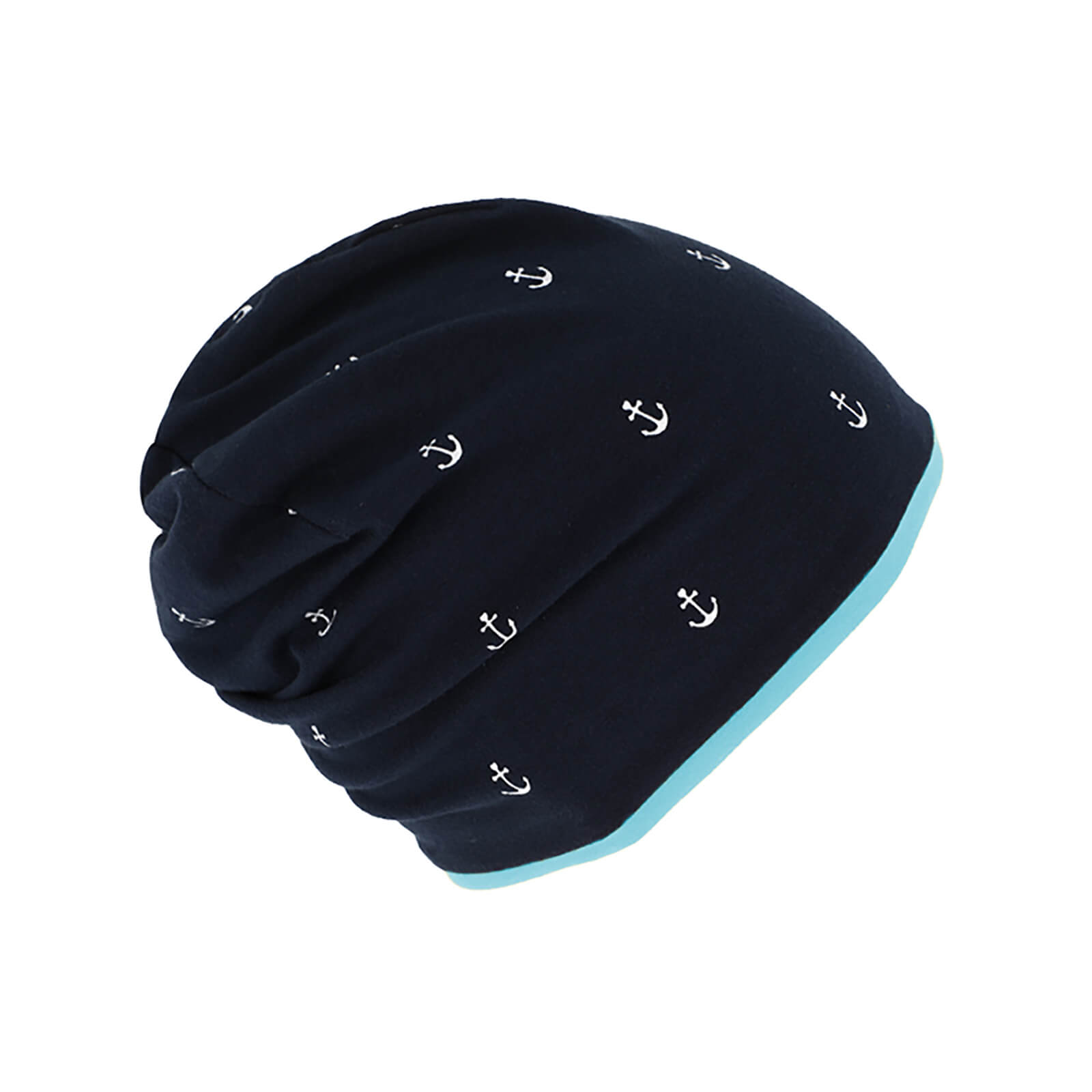 Fiebig Stoffmütze Beanie Jersey Anker wendbar