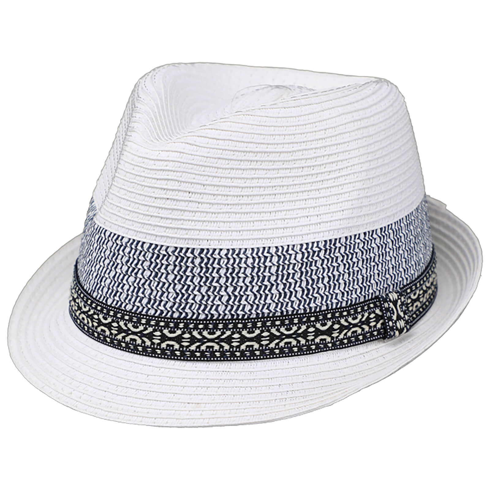 Fiebig Papierhut Trilby uni melange Weiss
