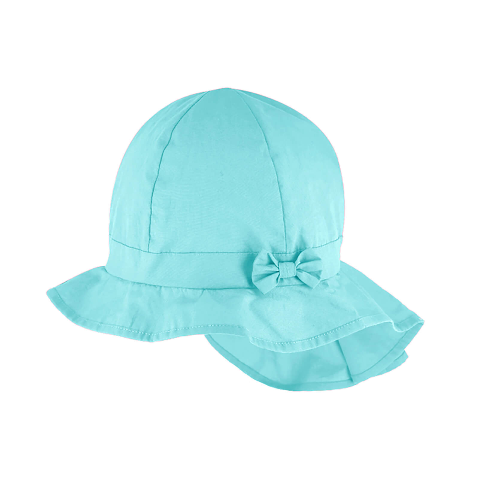 Fiebig Stoffhut 6-Panel uni mit Nackenschutz UV-Schutz GOTS Aquablau
