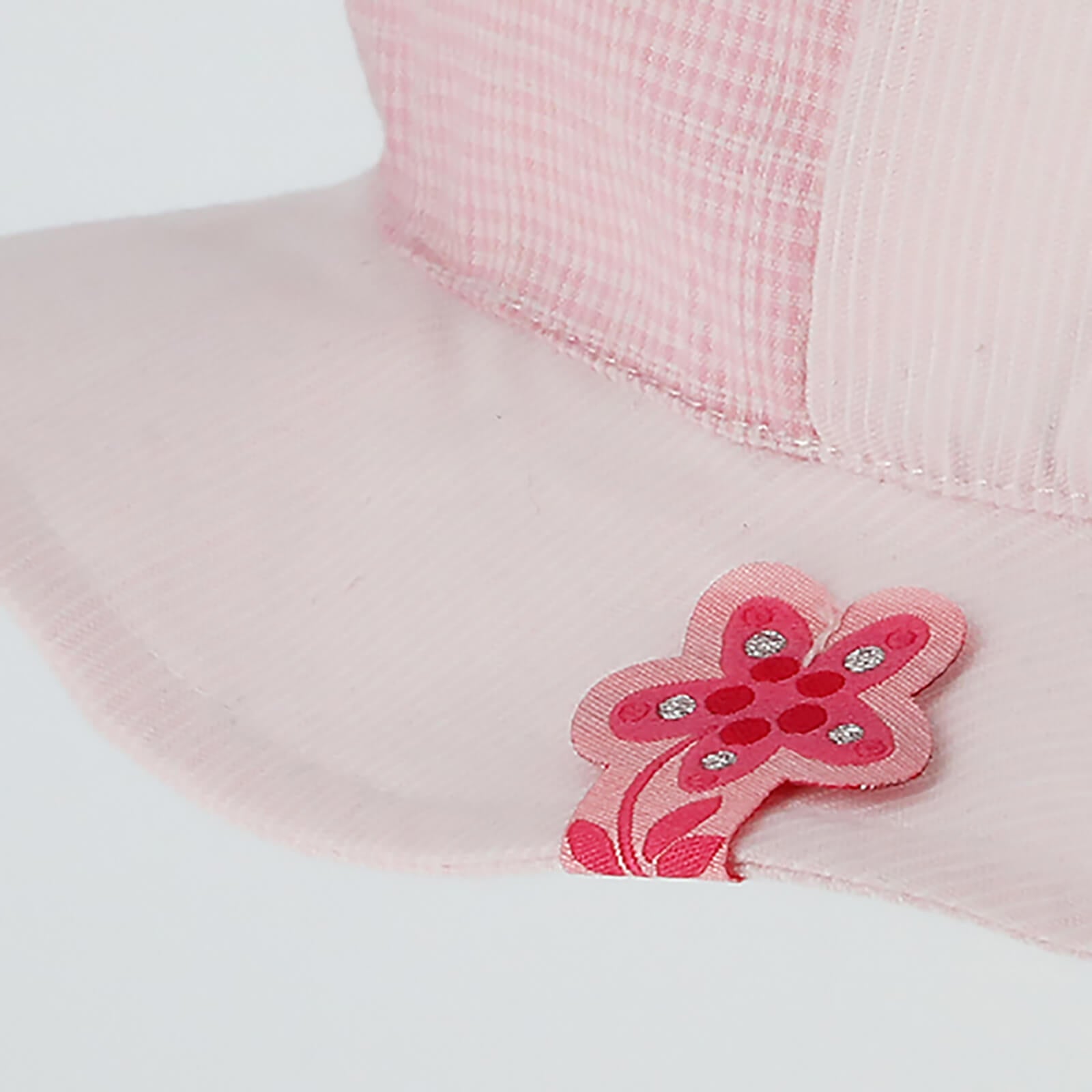 Fiebig Stoffhut 6-Panel kariert mit Nackenschutz und Band Rosa