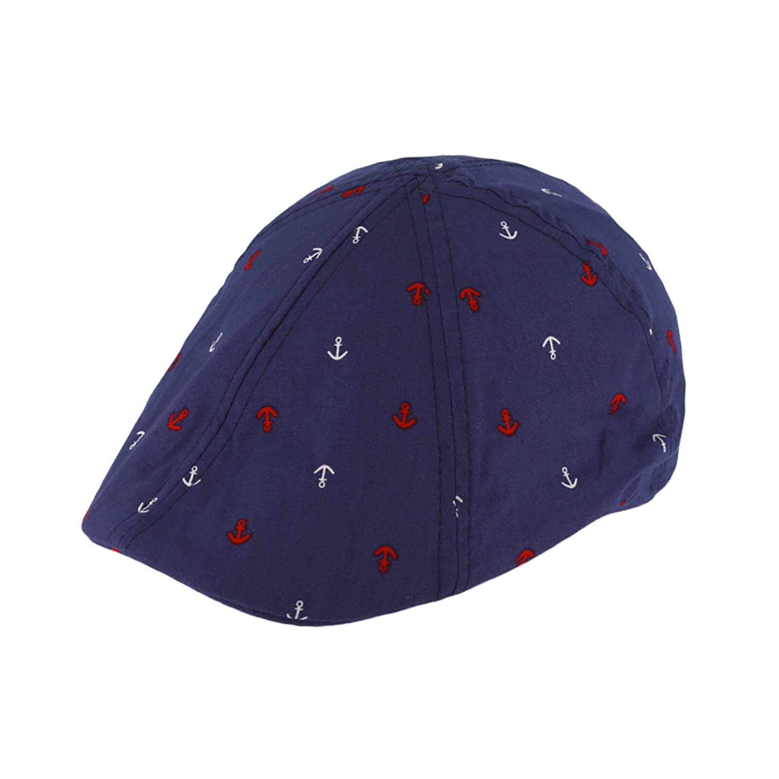 Fiebig Flatcap 6-Panel mit Ankerprint Marineblau