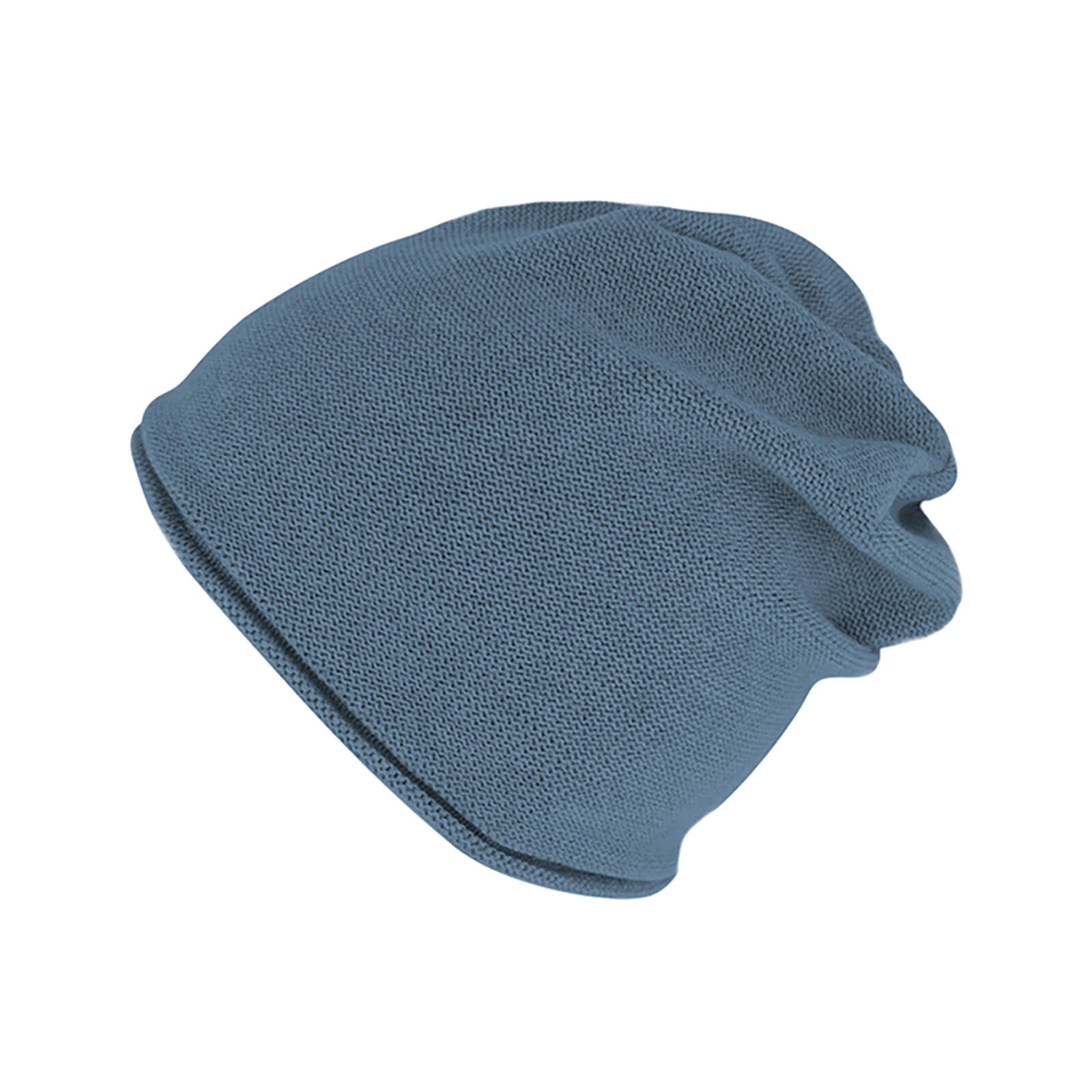 Fiebig Strickmütze Beanie mit Rollrand Baumwolle uni