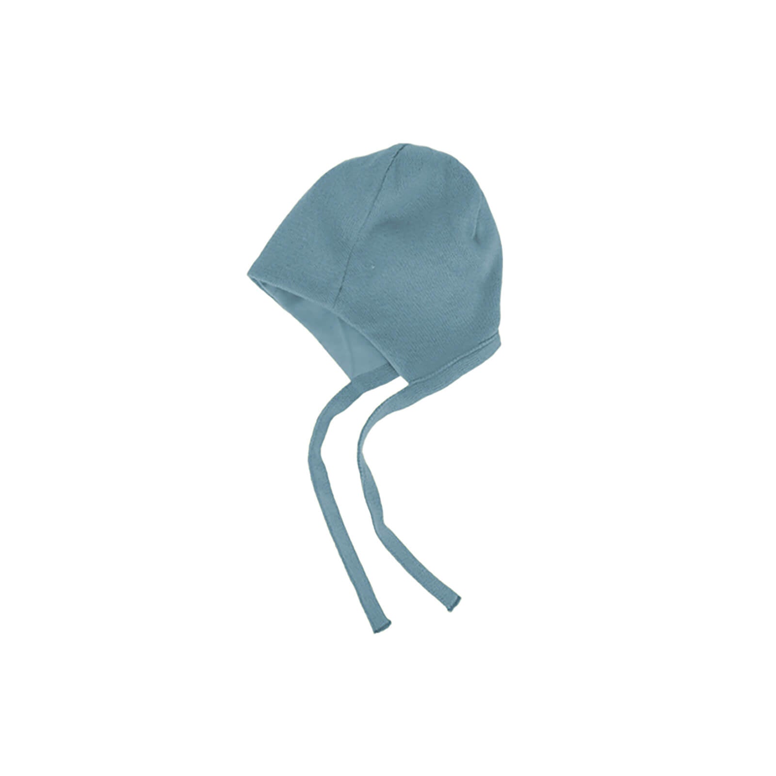 Fiebig Strickmütze Baumwolle uni mit Band GOTS Jeansblau