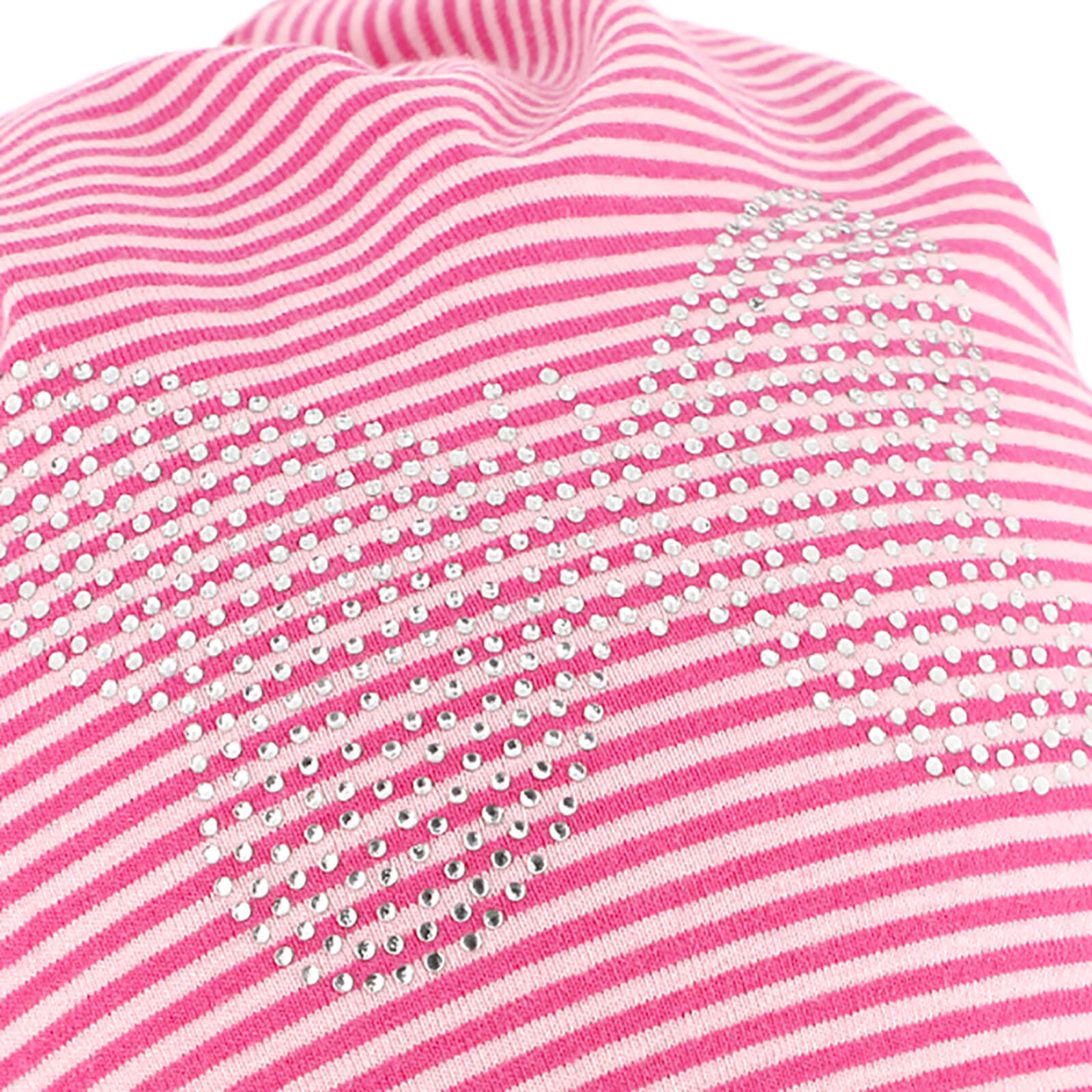 Fiebig Stoffmütze Beanie Jersey gestreift mit Schmetterling Rosa