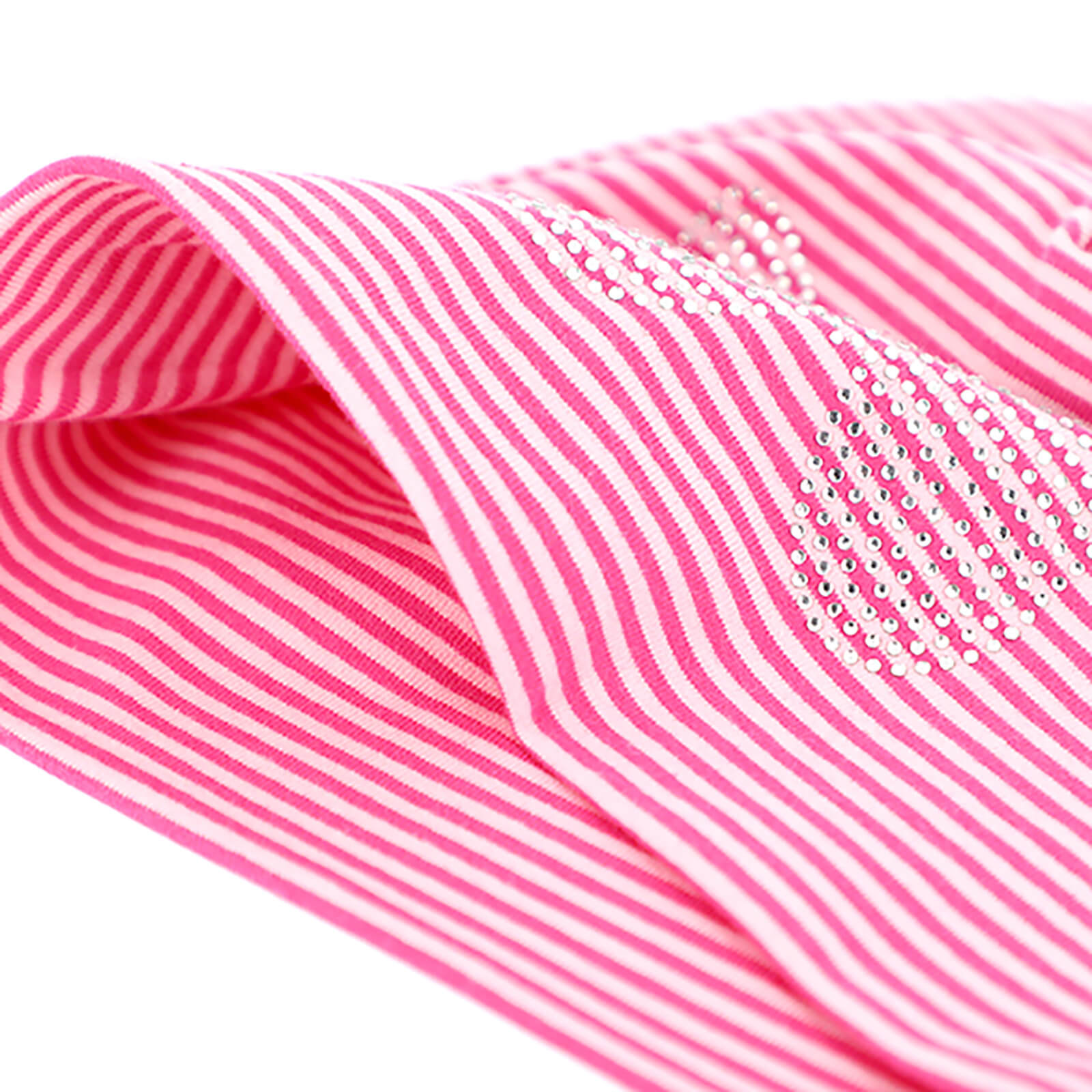 Fiebig Stoffmütze Beanie Jersey gestreift mit Schmetterling Rosa