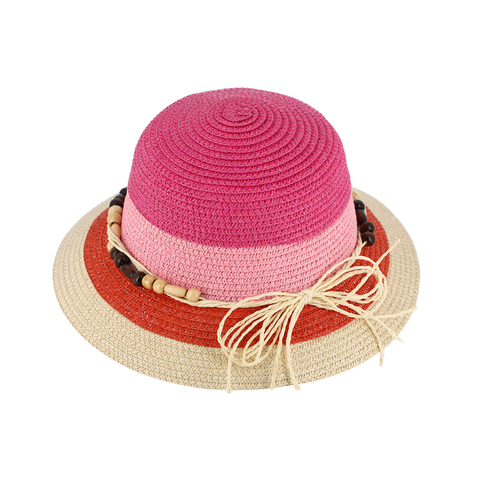 Fiebig Papierhut Glocke vierfarbig Perlenband Fuchsia