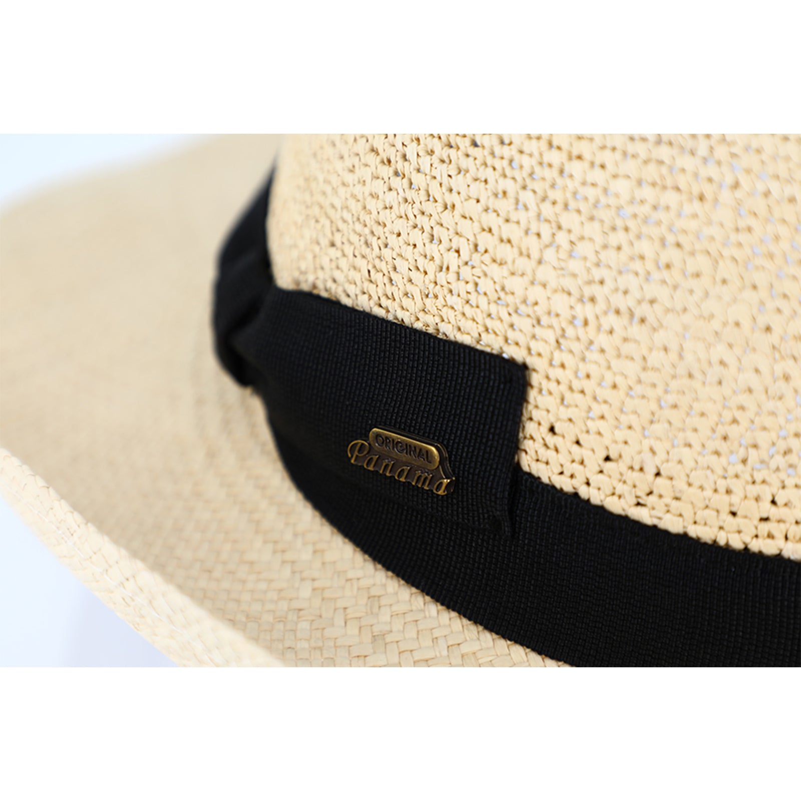 Fiebig Panamahut Fedora Crochet mit Ripsband uni Cognac