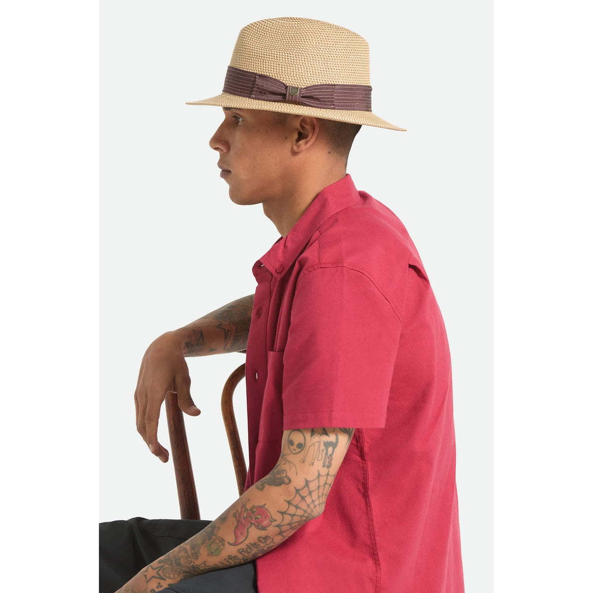 Brixton Strohhut Roma Packable Fedora Braun/Schoko – Abbildung 5