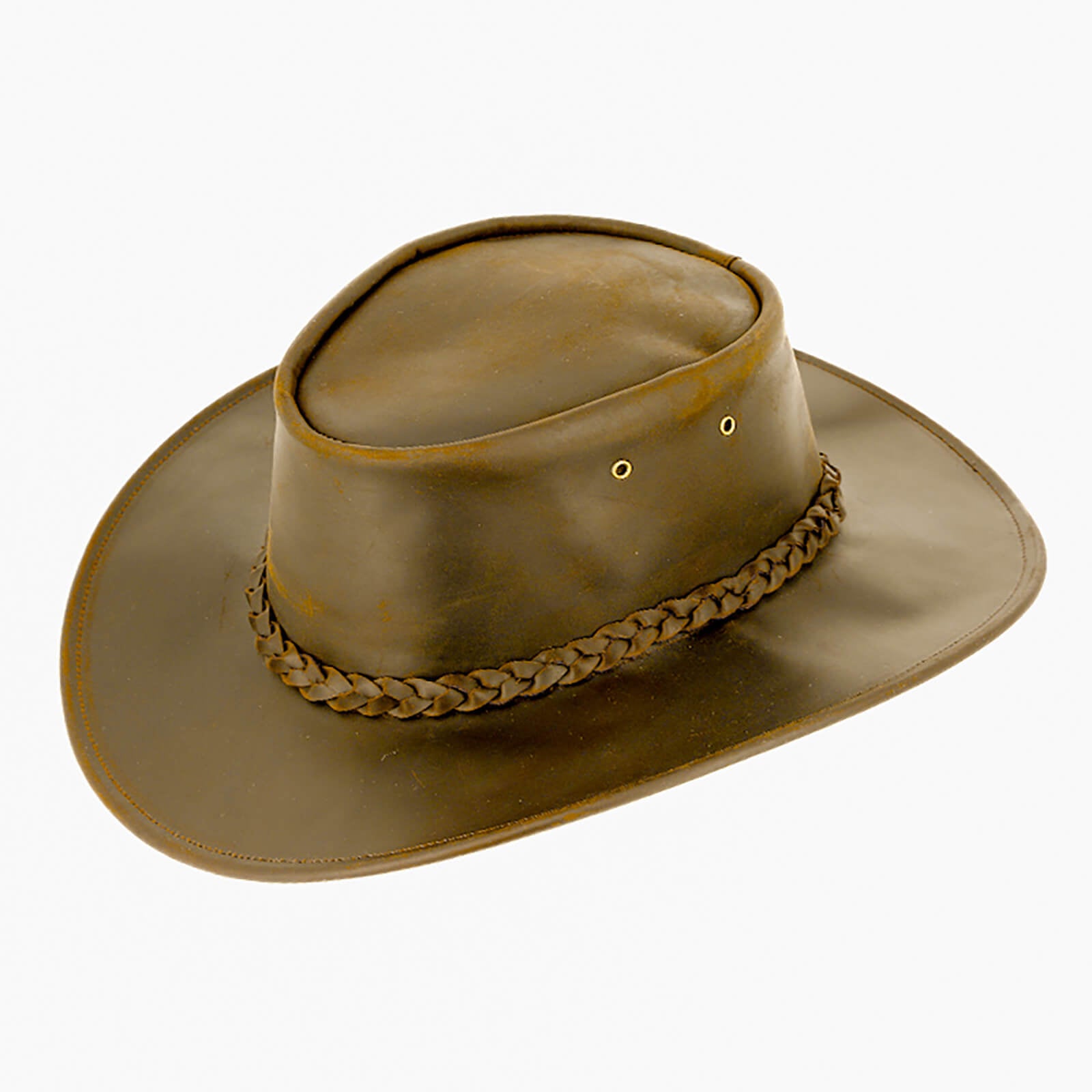 Fiebig Westernhut gegerbtes Büffelleder geflochtenes Band uni Cognac