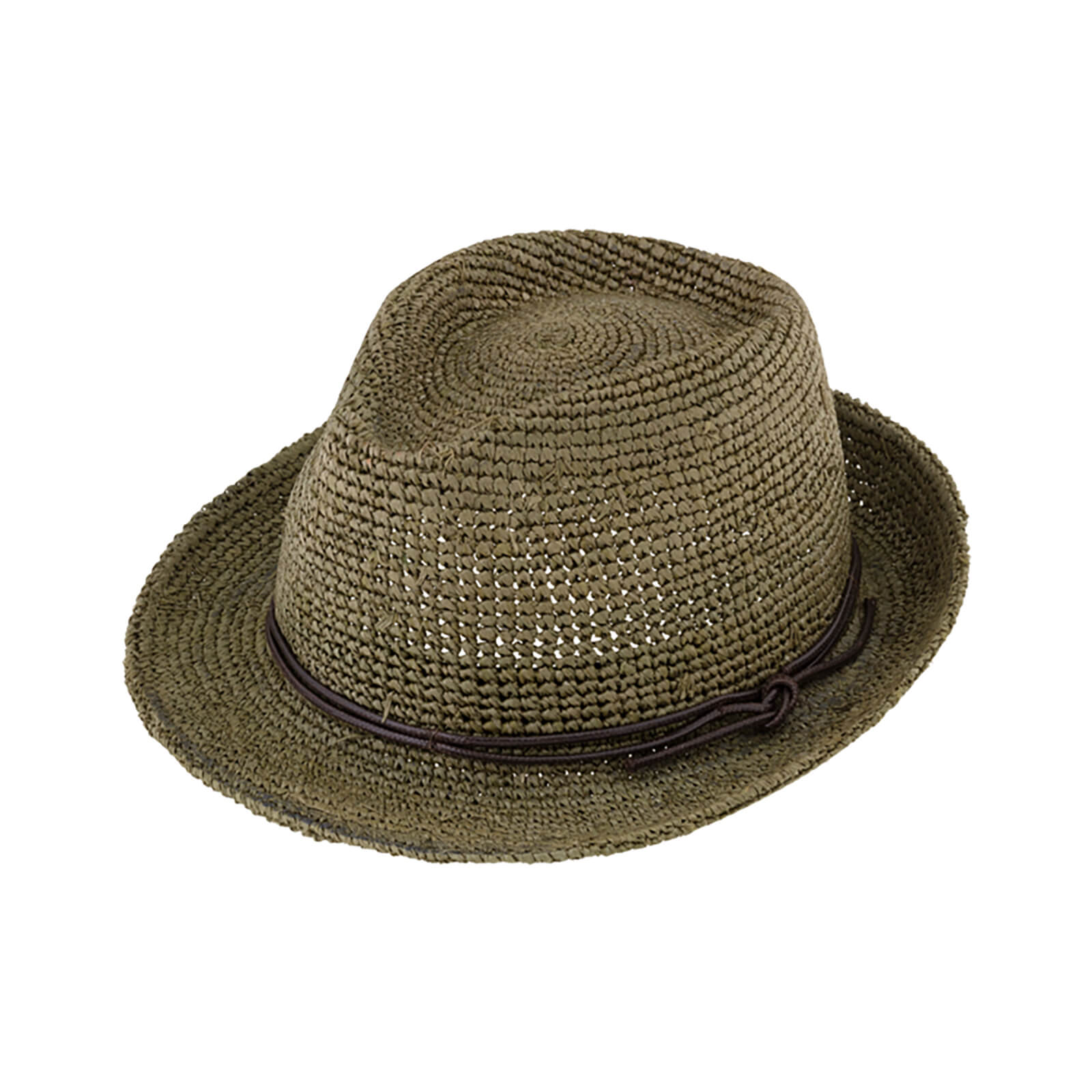 Fiebig Strohhut Trilby Raffia-Crochet Oliv