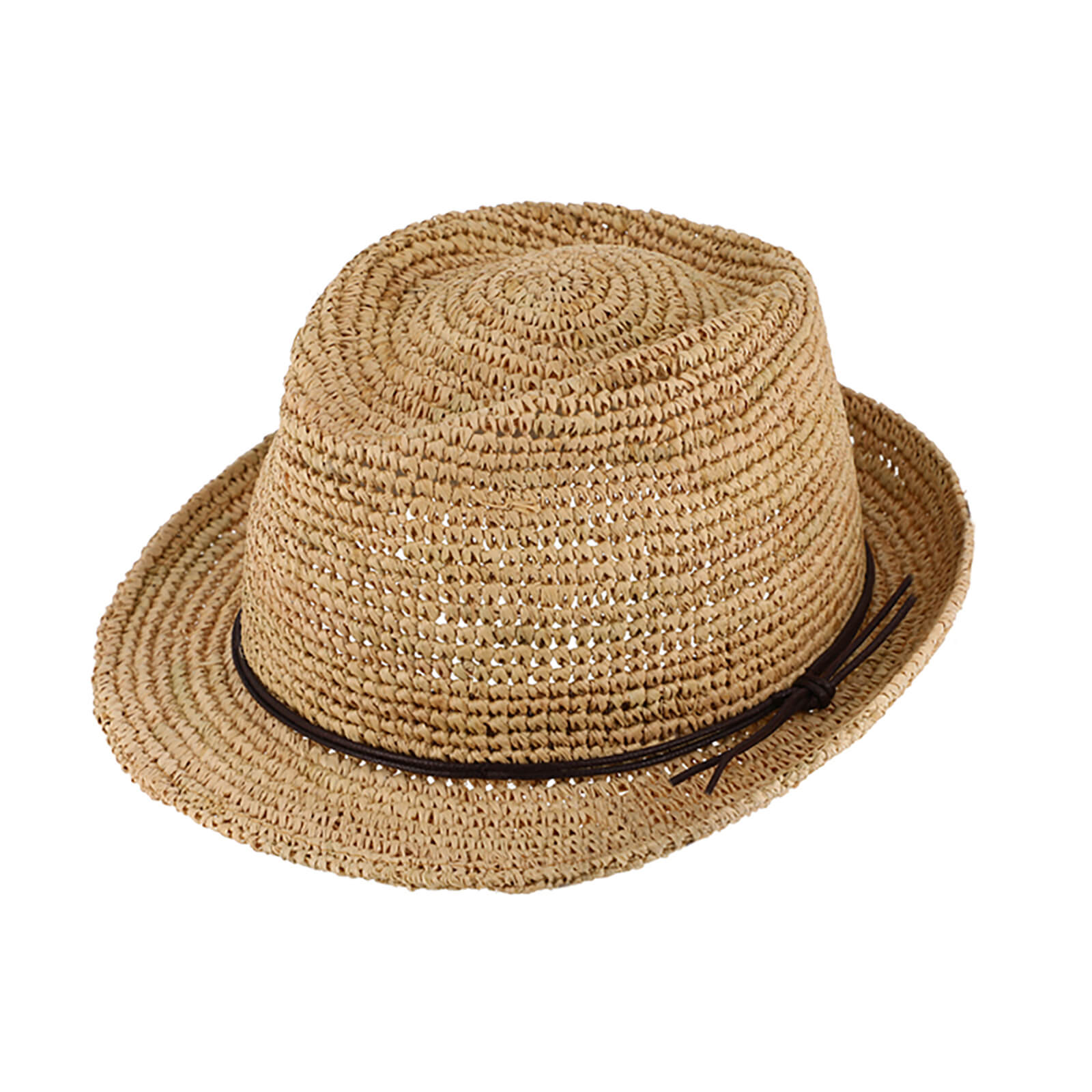 Fiebig Strohhut Trilby Raffia Crochet Beige