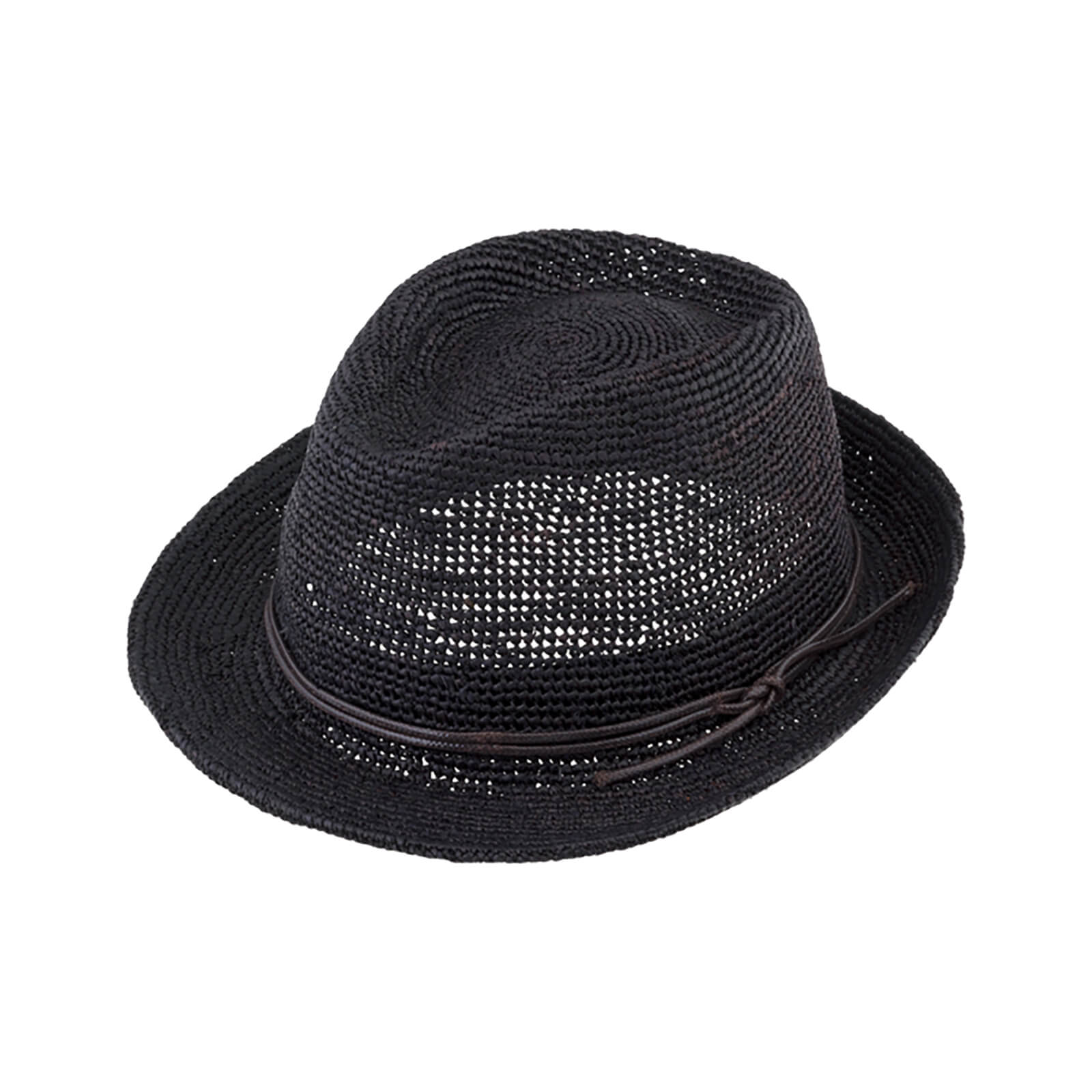 Fiebig Strohhut Trilby Raffia-Crochet Schwarz