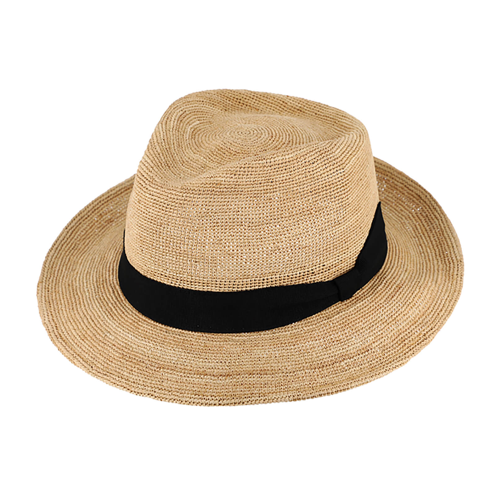 Fiebig Strohhut Raffia mit uni Band Natur