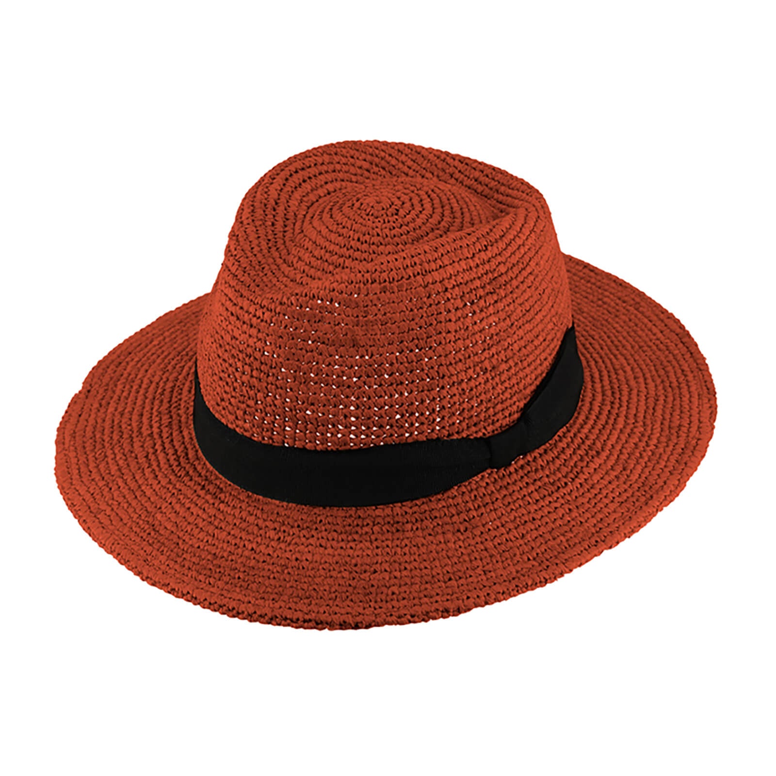 Fiebig Strohhut Traveller Raffia mit Ripsband Zimt