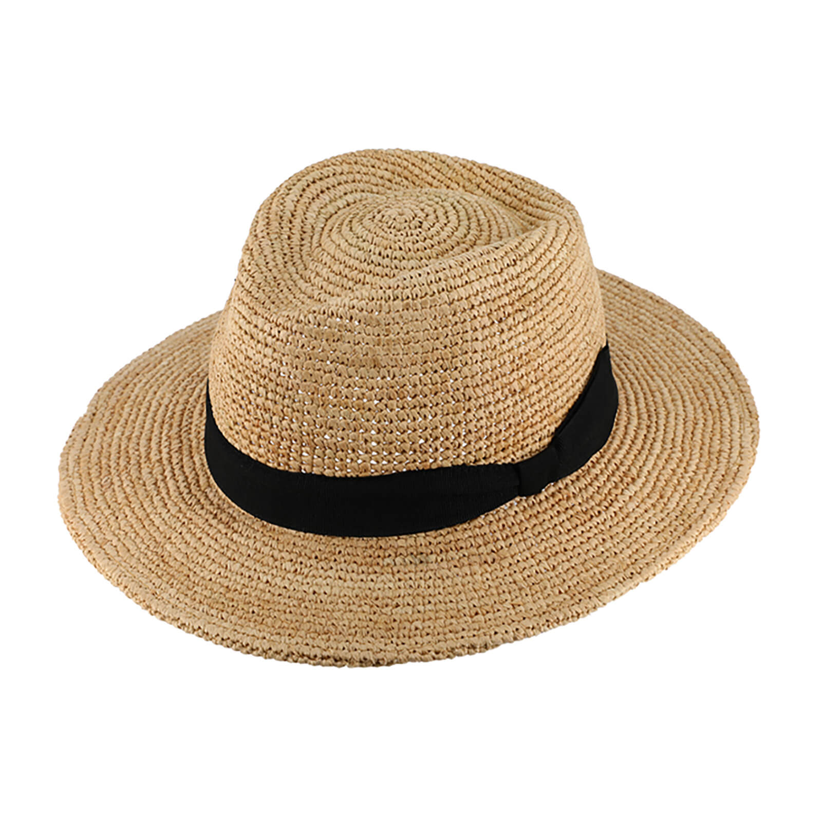 Fiebig Strohhut Traveller Raffia mit Ripsband Beige