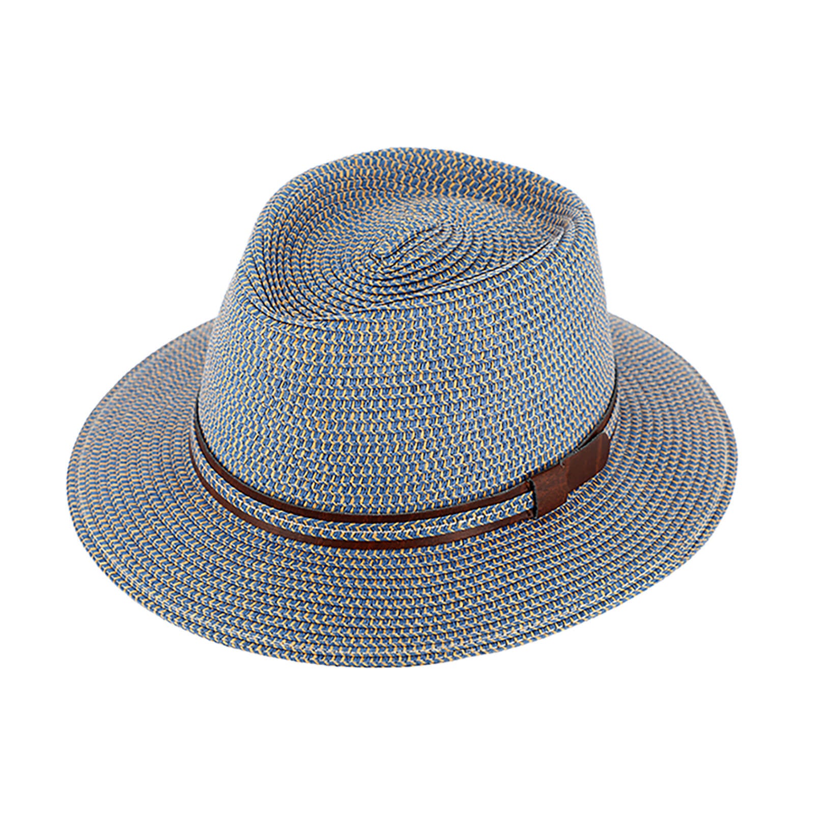 Fiebig Papierhut Traveller melange mit PU-Garnitur Jeansblau