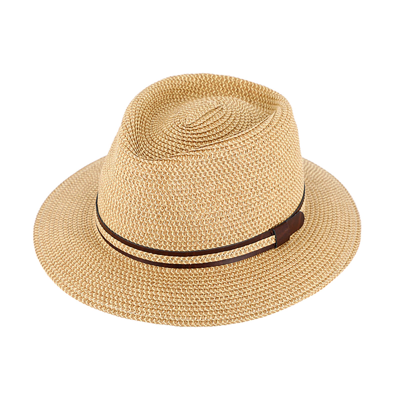 Fiebig Papierhut Traveller melange mit PU-Garnitur Beige
