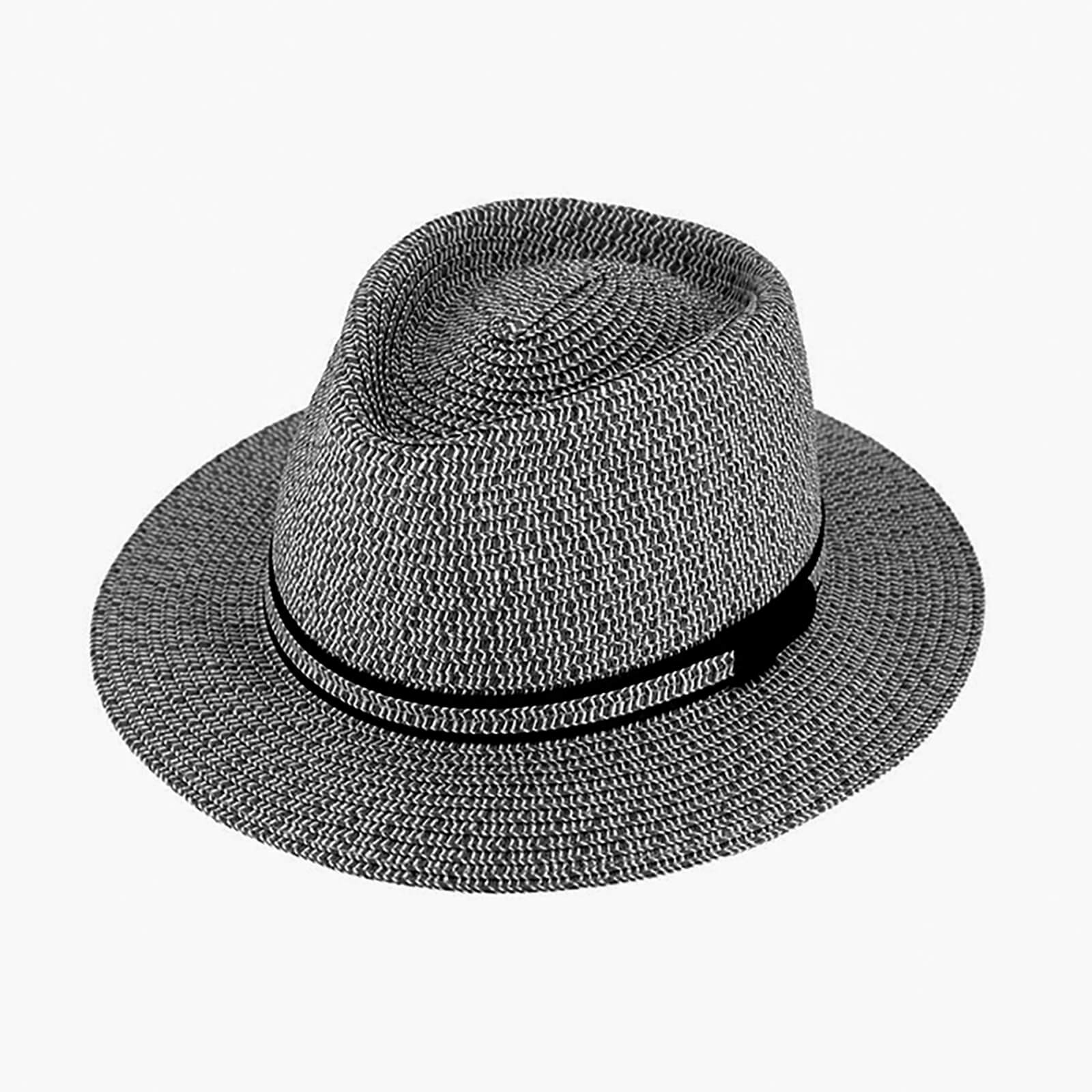 Fiebig Papierhut Traveller melange mit PU-Garnitur Schwarz
