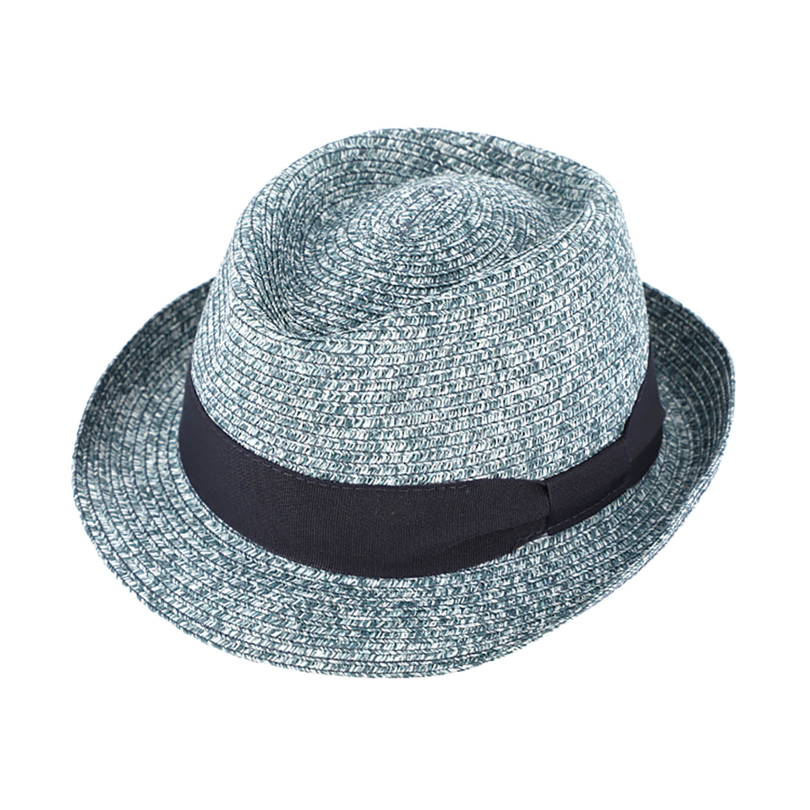 Fiebig Papierhut Trilby melange mit passendem Ripsband Marine