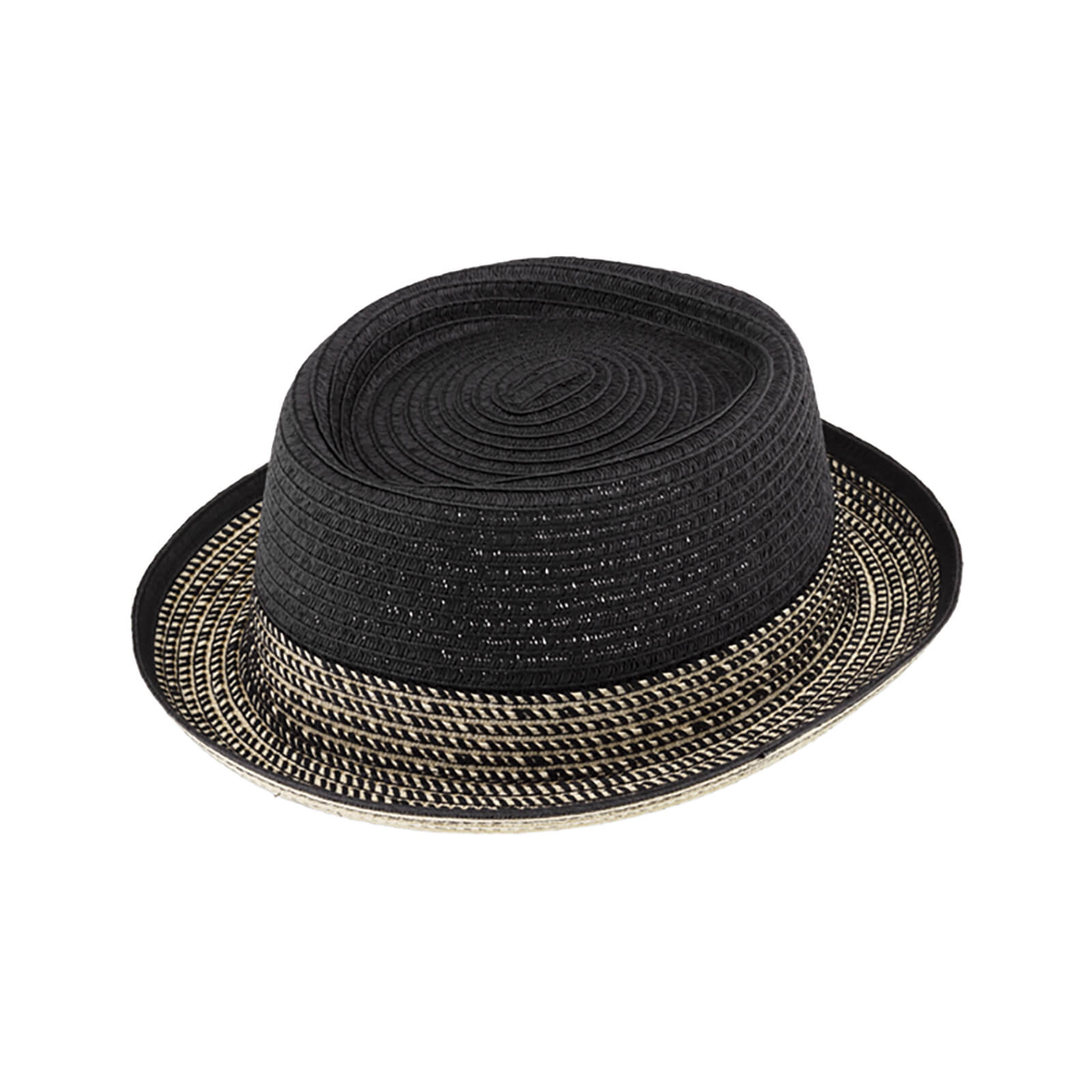Fiebig Papierhut Porkpie melange und uni Schwarz
