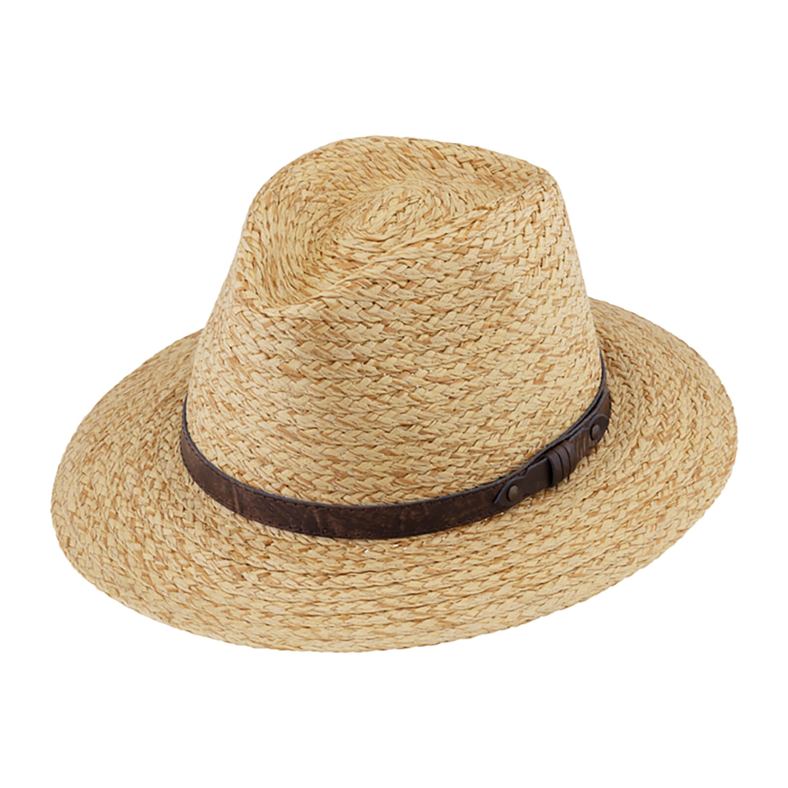 Fiebig Papierhut Traveller uni mit Kunstlederband Beige