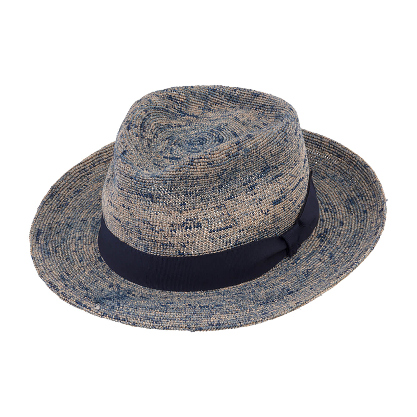 Fiebig Strohhut Traveller Raffia melange Marineblau