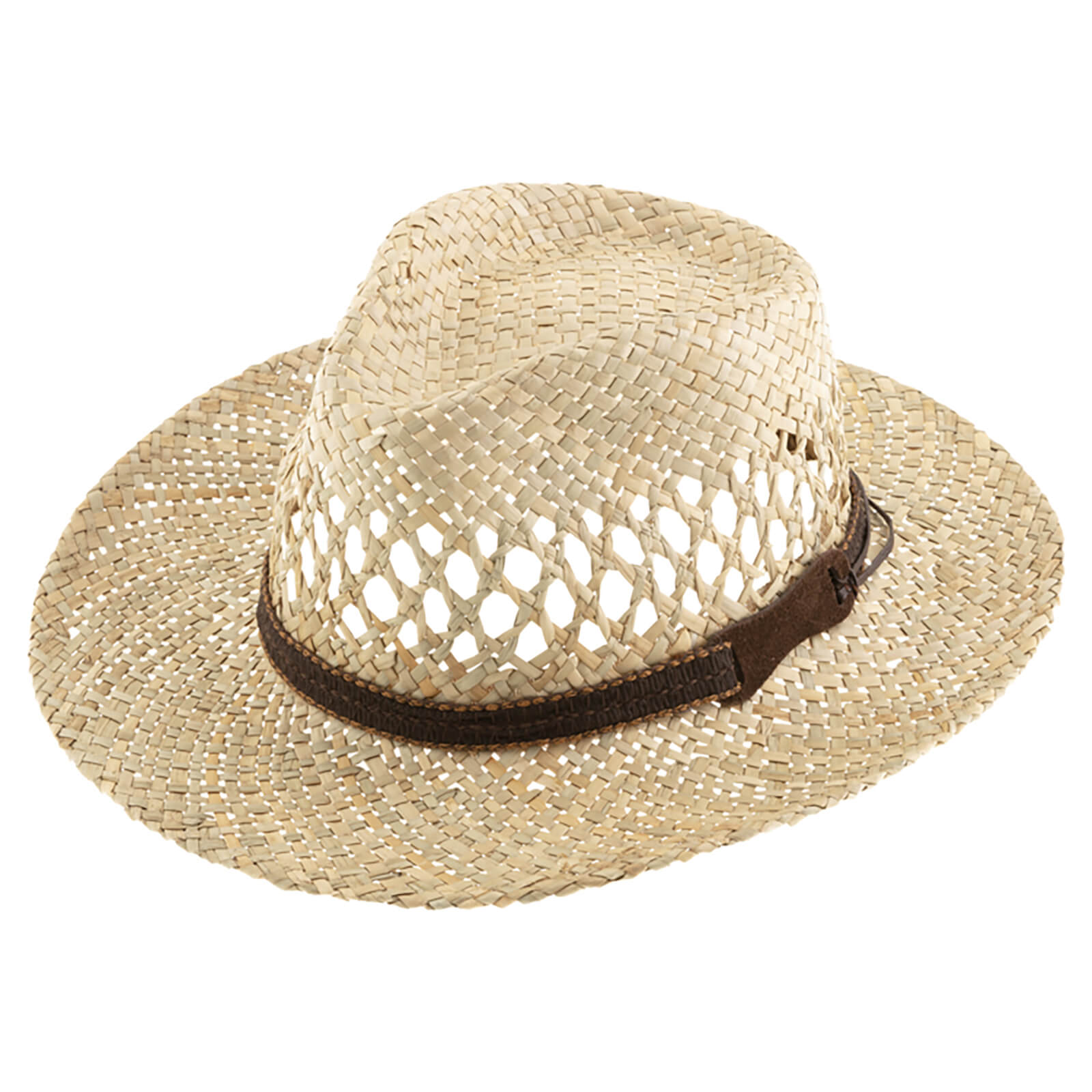 Fiebig Strohhut Traveller Lochung textiles Band Natur