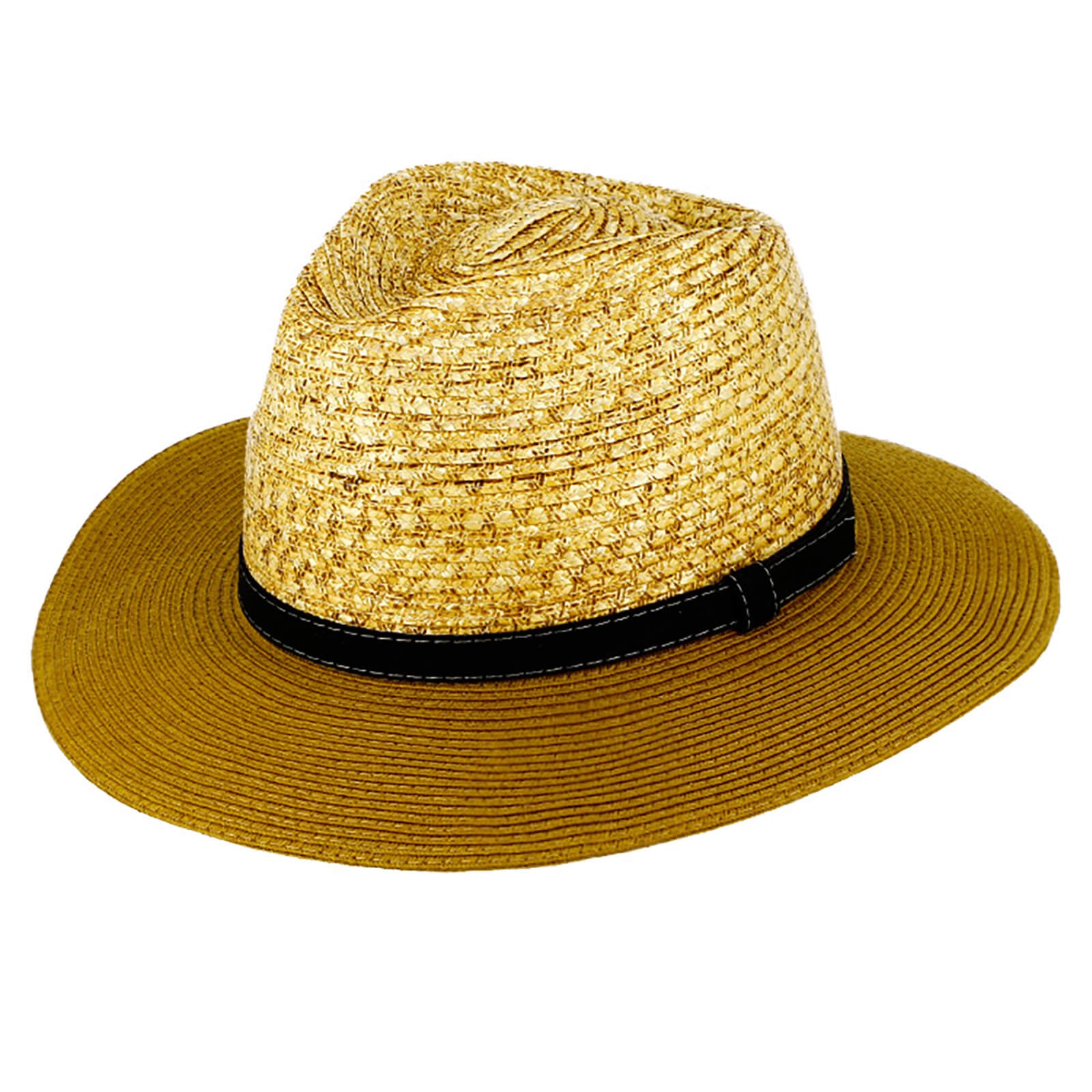 Fiebig Strohhut Traveller Papierkrempe uni UV-Schutz Beige